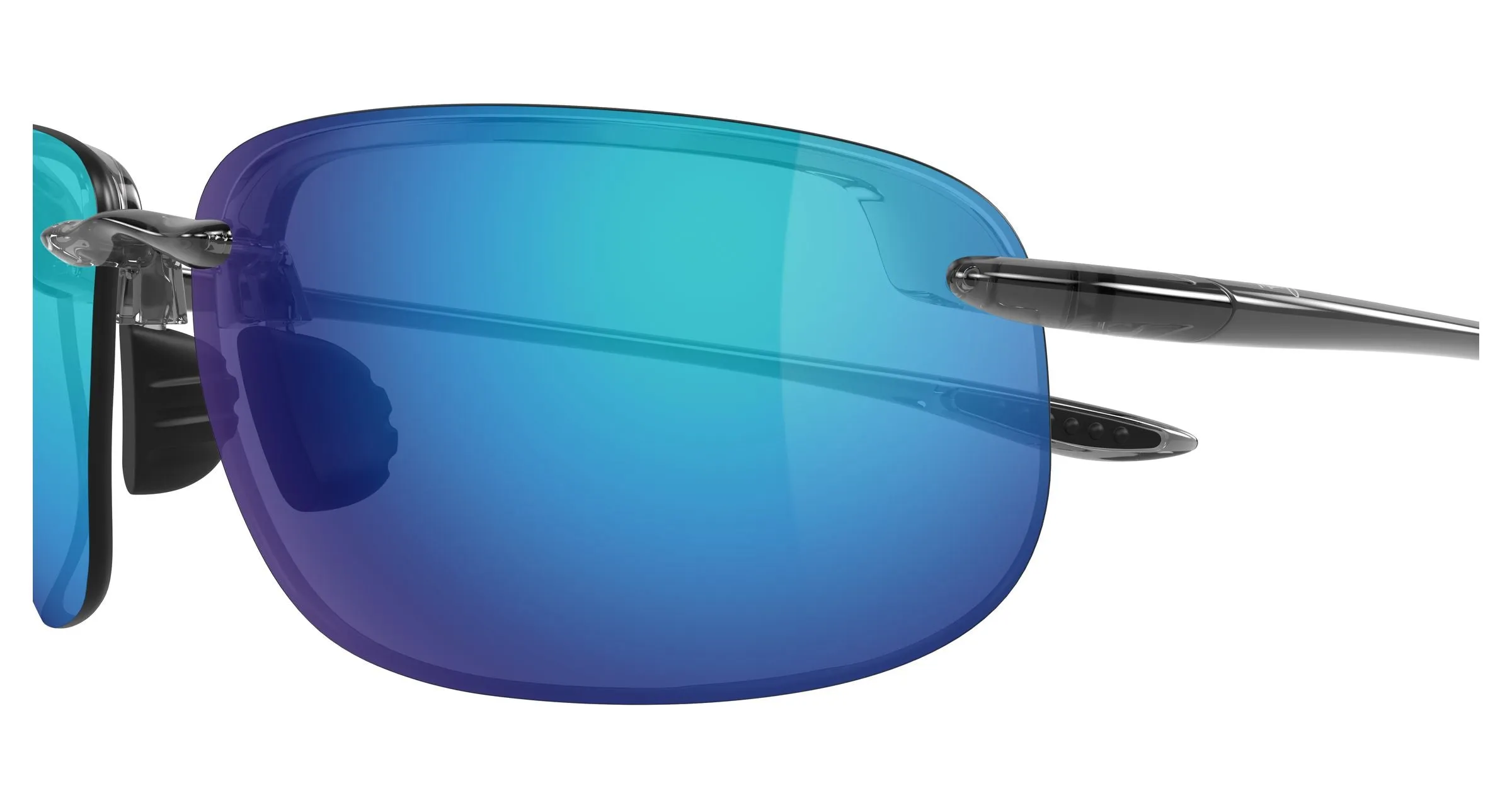 Maui Jim MJ0456S 002 Occhiali da sole Iniettato Grigio Blu Rotonda - immagine 3