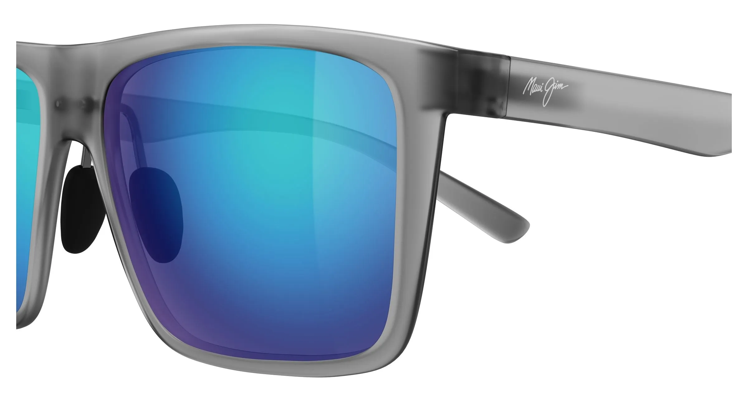 Maui Jim MJ0455S 002 Occhiali da sole Iniettato Grigio Blu Squadrata - immagine 3