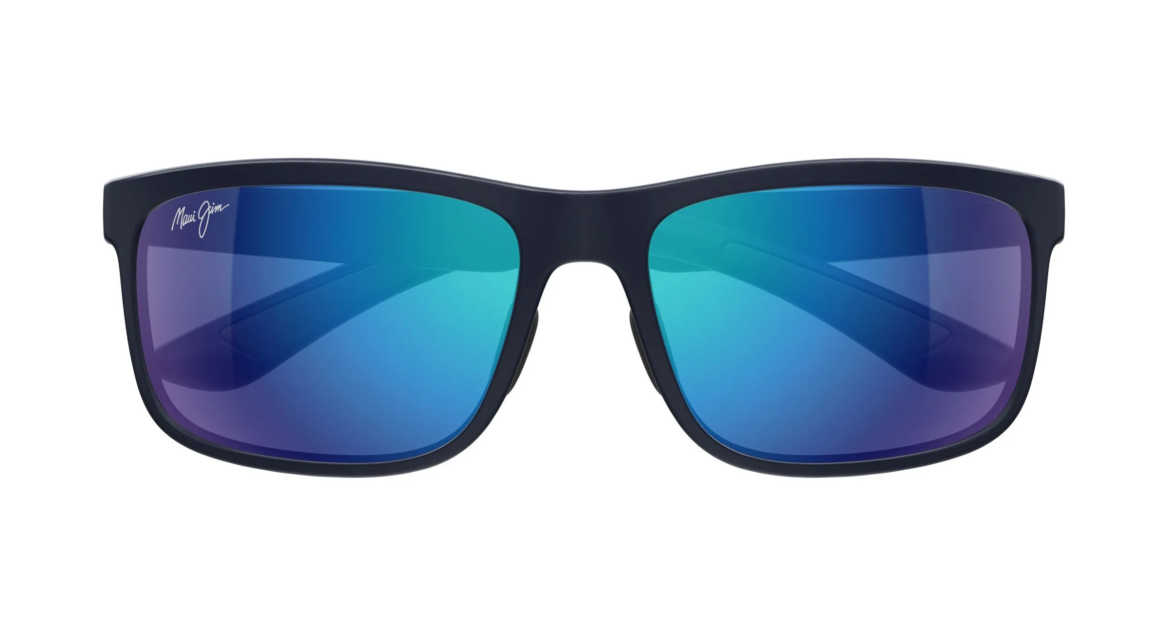 Maui Jim MJ0449S 002 Occhiali da sole Iniettato Blu Blu Squadrata - immagine 2
