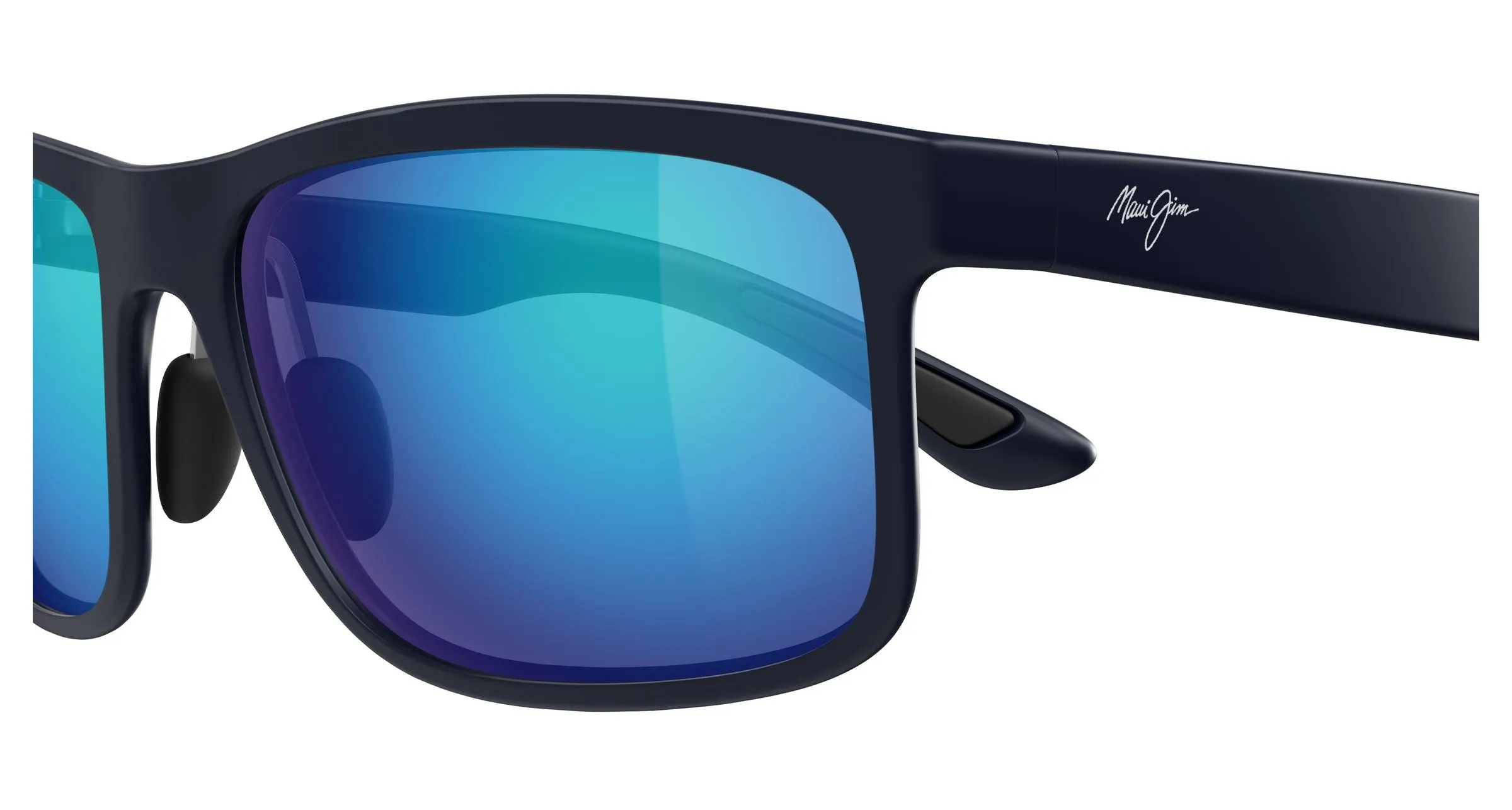Maui Jim MJ0449S 002 Occhiali da sole Iniettato Blu Blu Squadrata - immagine 3