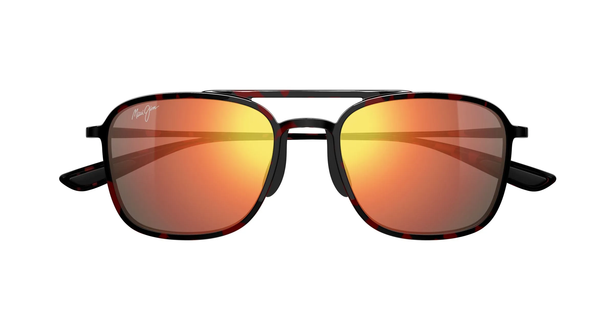 Maui Jim MJ0447S 003 Occhiali da sole Iniettato Havana Rosso Squadrata - immagine 2