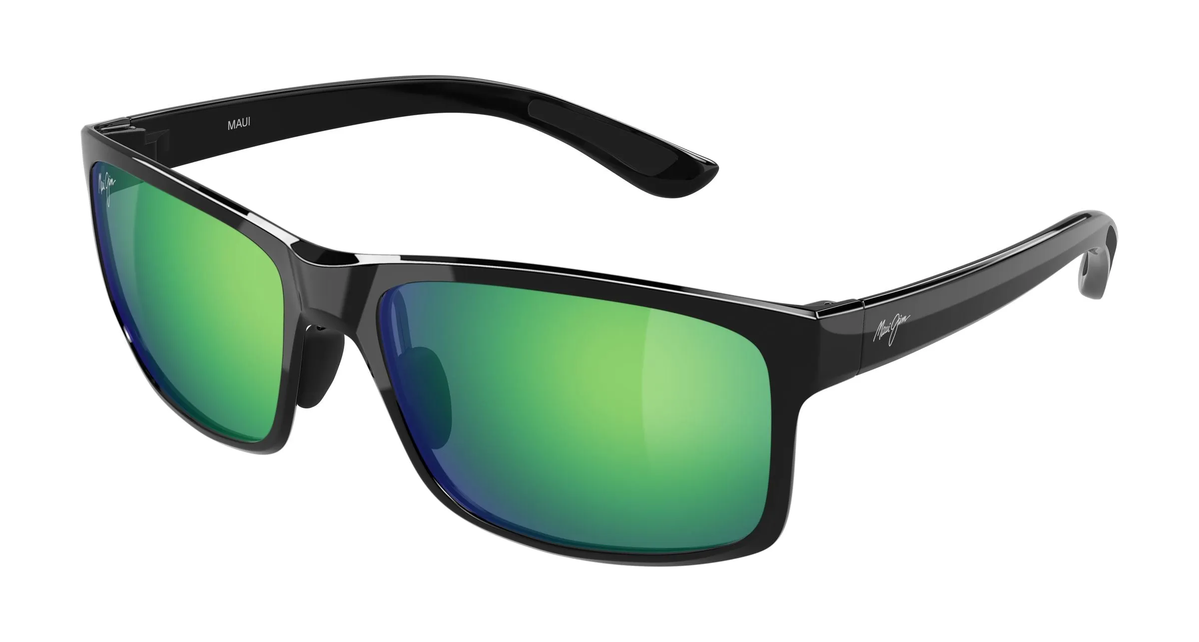Maui Jim MJ0439S 014 Occhiali da sole Bio-iniettato Nero Verde Squadrata - immagine 1
