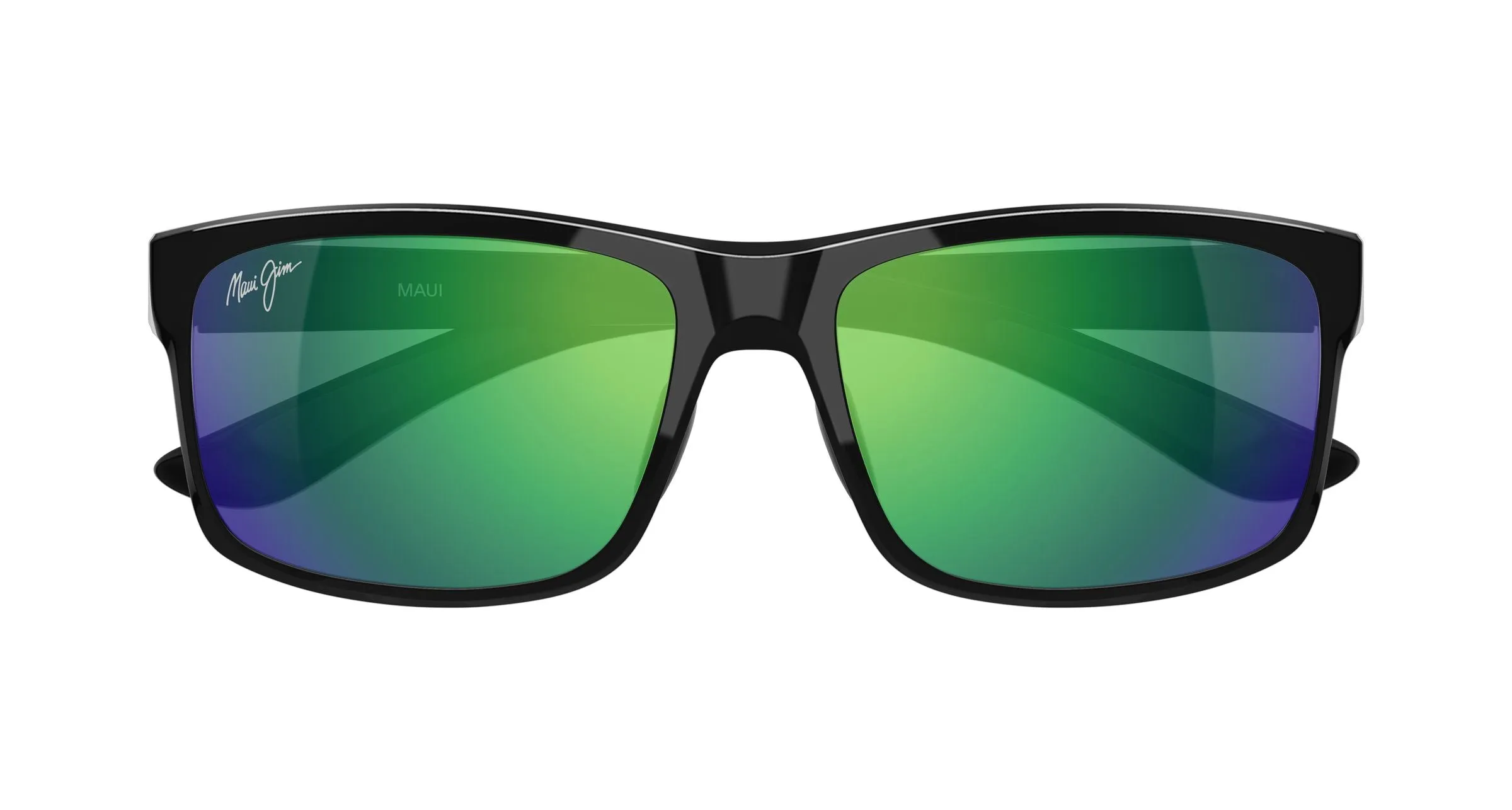 Maui Jim MJ0439S 014 Occhiali da sole Bio-iniettato Nero Verde Squadrata - immagine 2