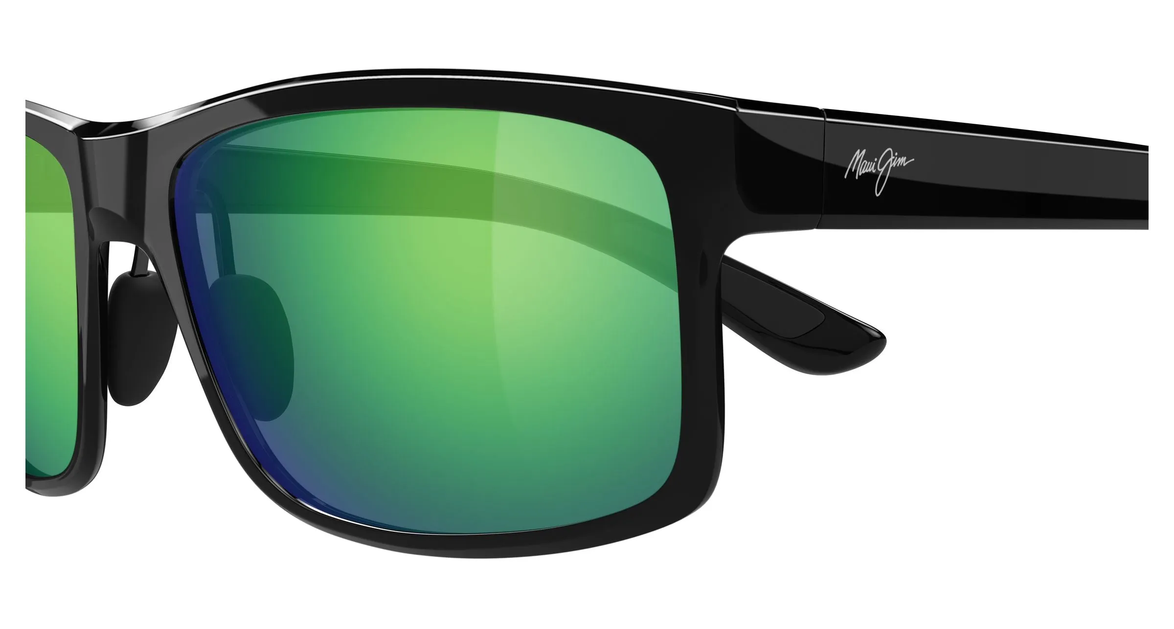 Maui Jim MJ0439S 014 Occhiali da sole Bio-iniettato Nero Verde Squadrata - immagine 3