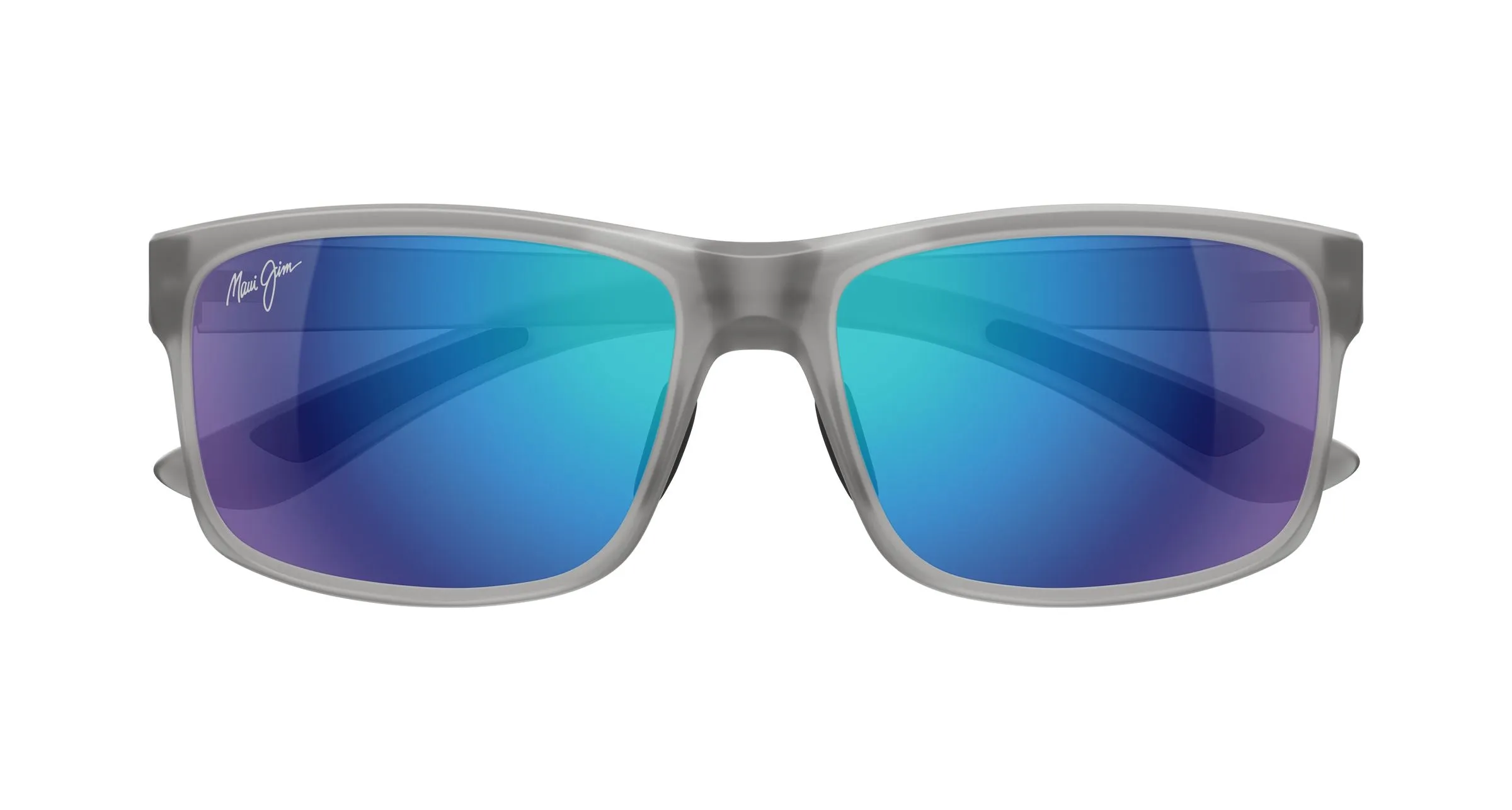 Maui Jim MJ0439S 002 Occhiali da sole Iniettato Grigio Blu Squadrata - immagine 2