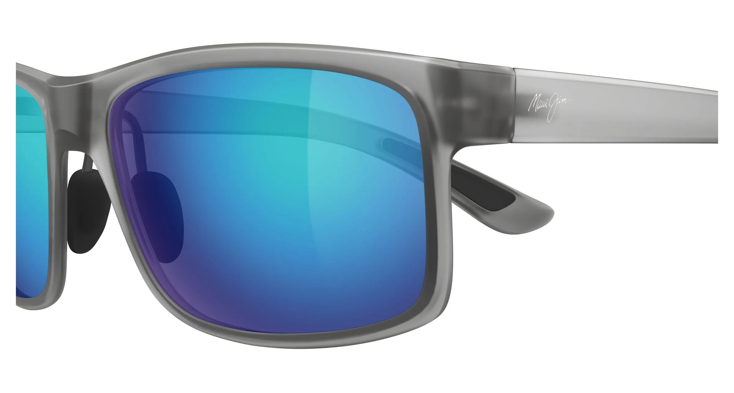 Maui Jim MJ0439S 002 Occhiali da sole Iniettato Grigio Blu Squadrata - immagine 3