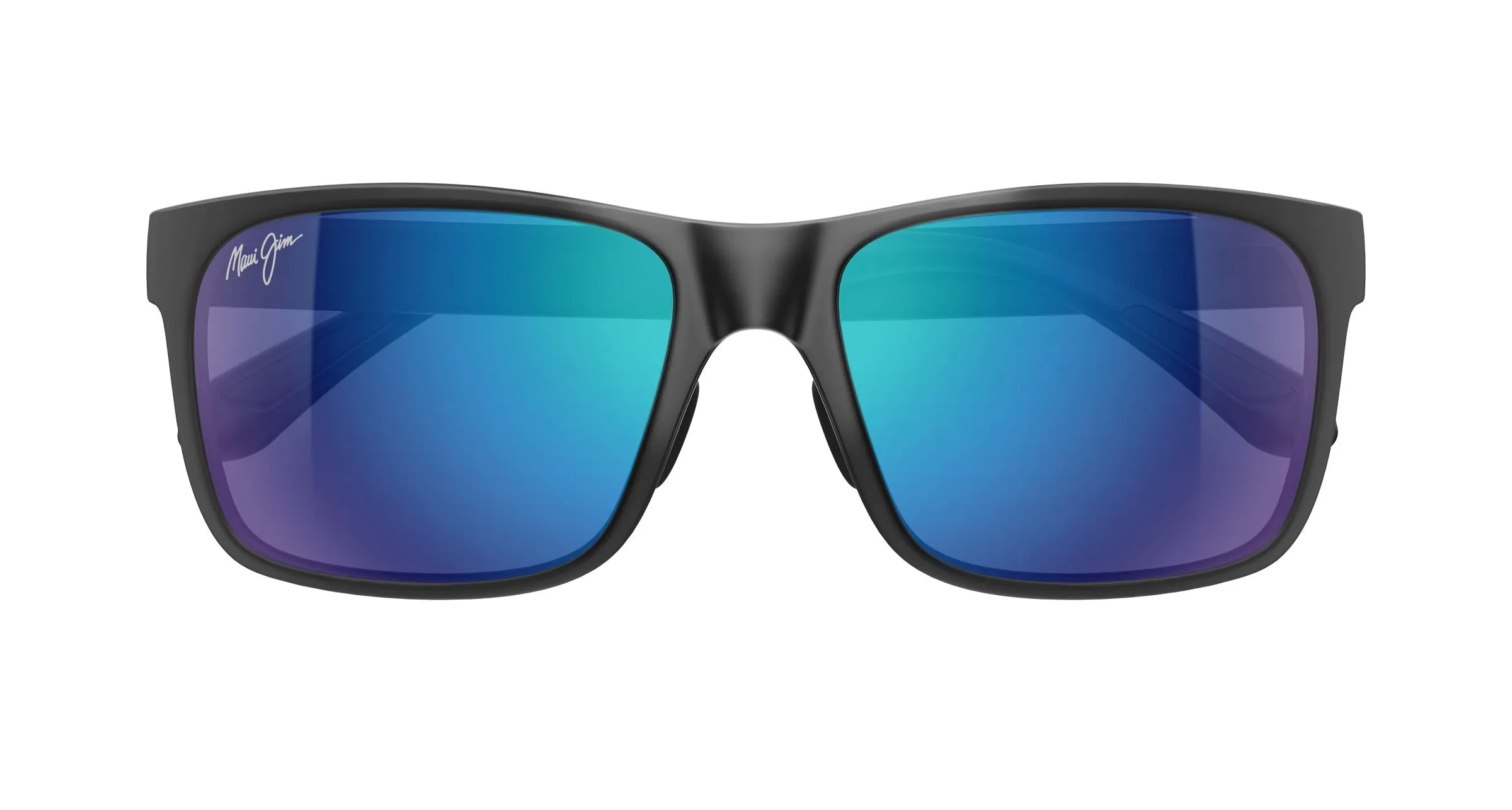 Maui Jim MJ0432SA 002 Occhiali da sole Iniettato Nero Blu Squadrata - immagine 2