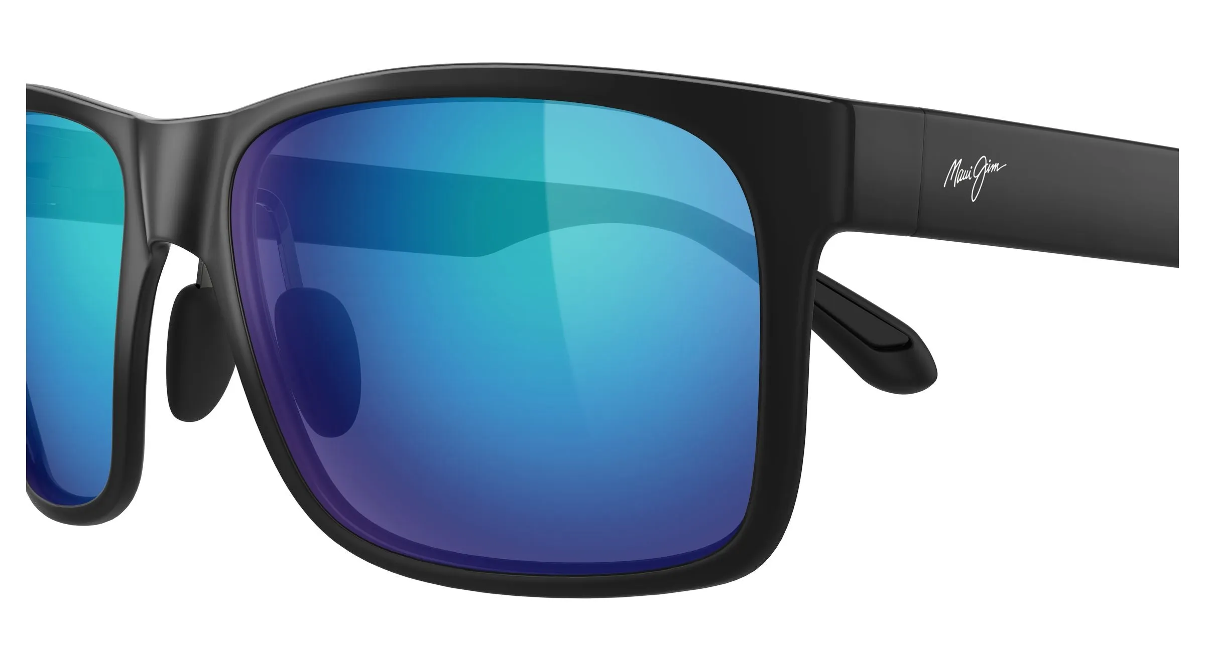 Maui Jim MJ0432SA 002 Occhiali da sole Iniettato Nero Blu Squadrata - immagine 3