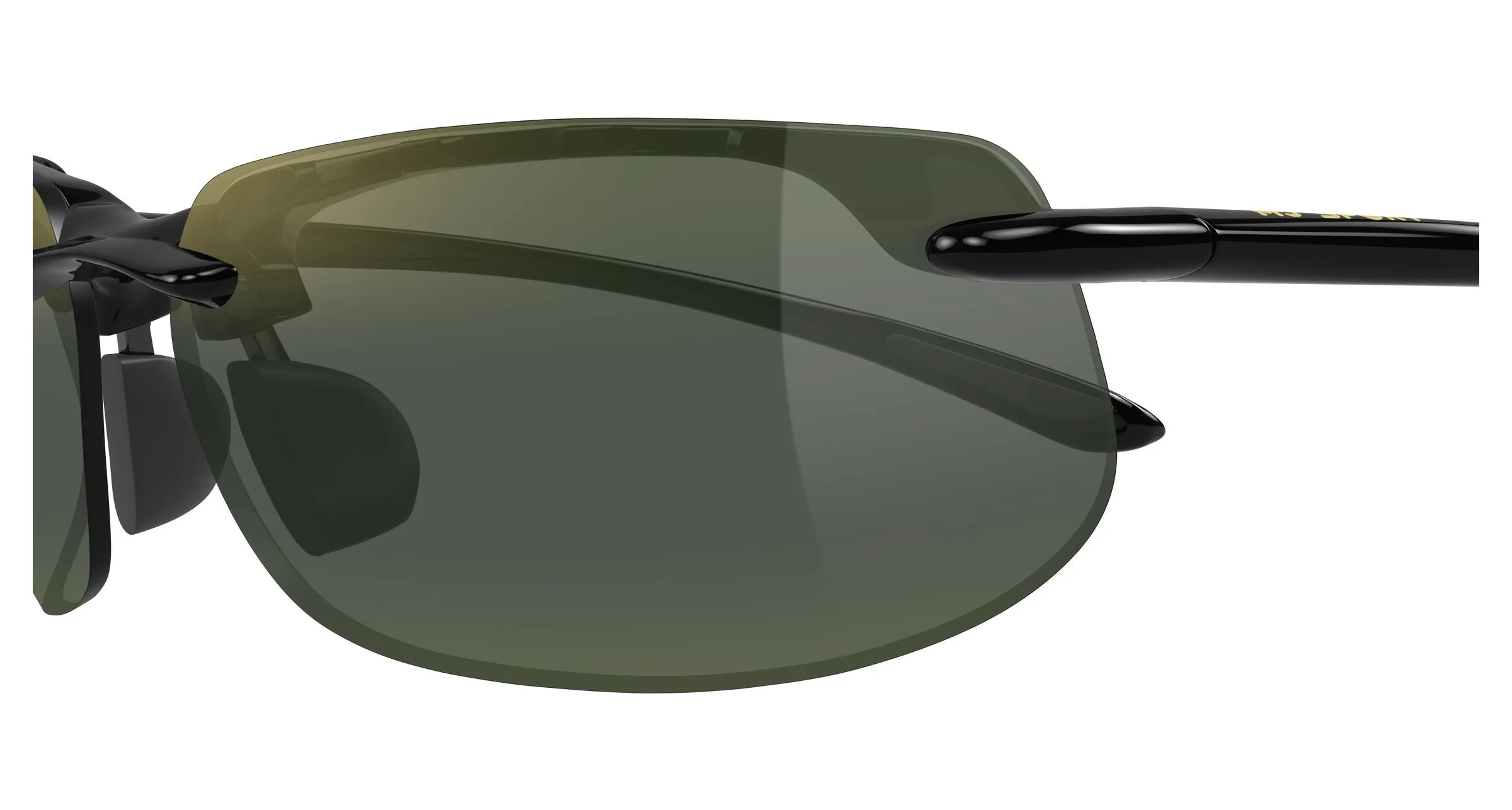 Maui Jim MJ0412S 003 Occhiali da sole Iniettato Nero Verde Squadrata - immagine 3