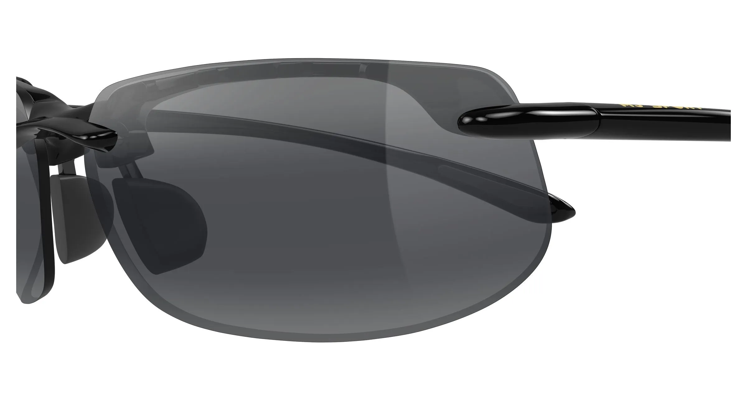 Maui Jim MJ0412S 001 Occhiali da sole Iniettato Nero Grigio Squadrata - immagine 3
