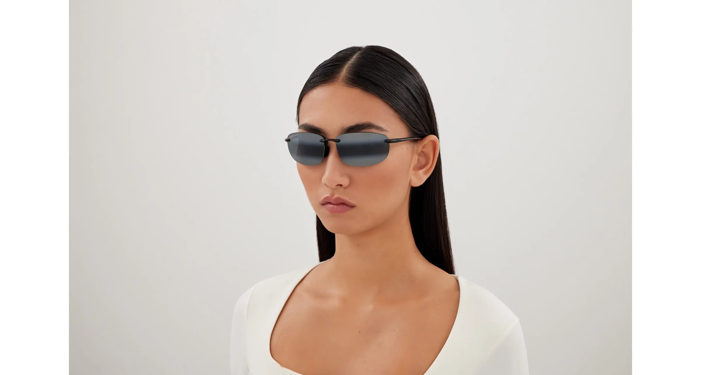 Maui Jim MJ0407SA 001 Occhiali da sole Iniettato Nero Grigio Squadrata - immagine 4