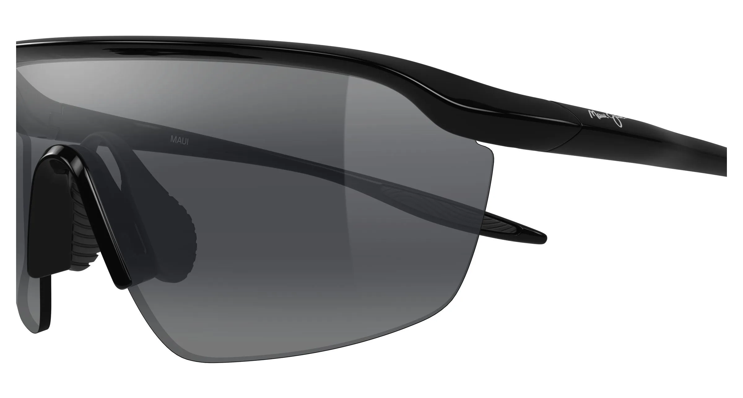 Maui Jim MJ0375SA 001 Occhiali da sole Bio-iniettato Nero Grigio Avvolgente Polarizzata - immagine 3
