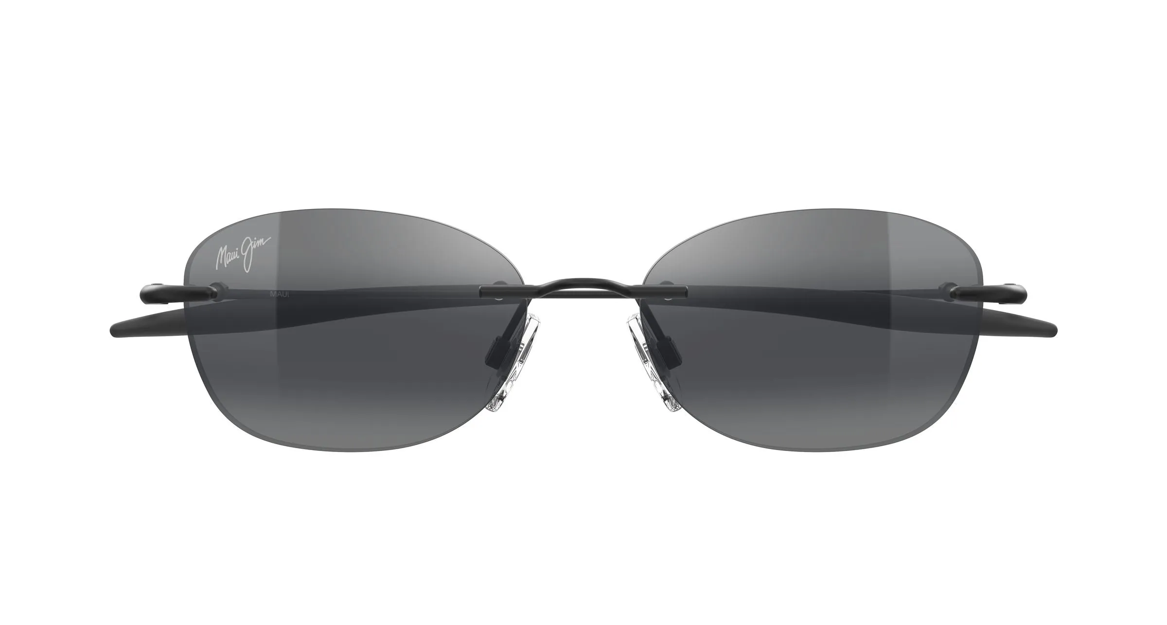 Maui Jim MJ0373S 001 Occhiali da sole Metallo Nero Grigio Rotonda - immagine 2