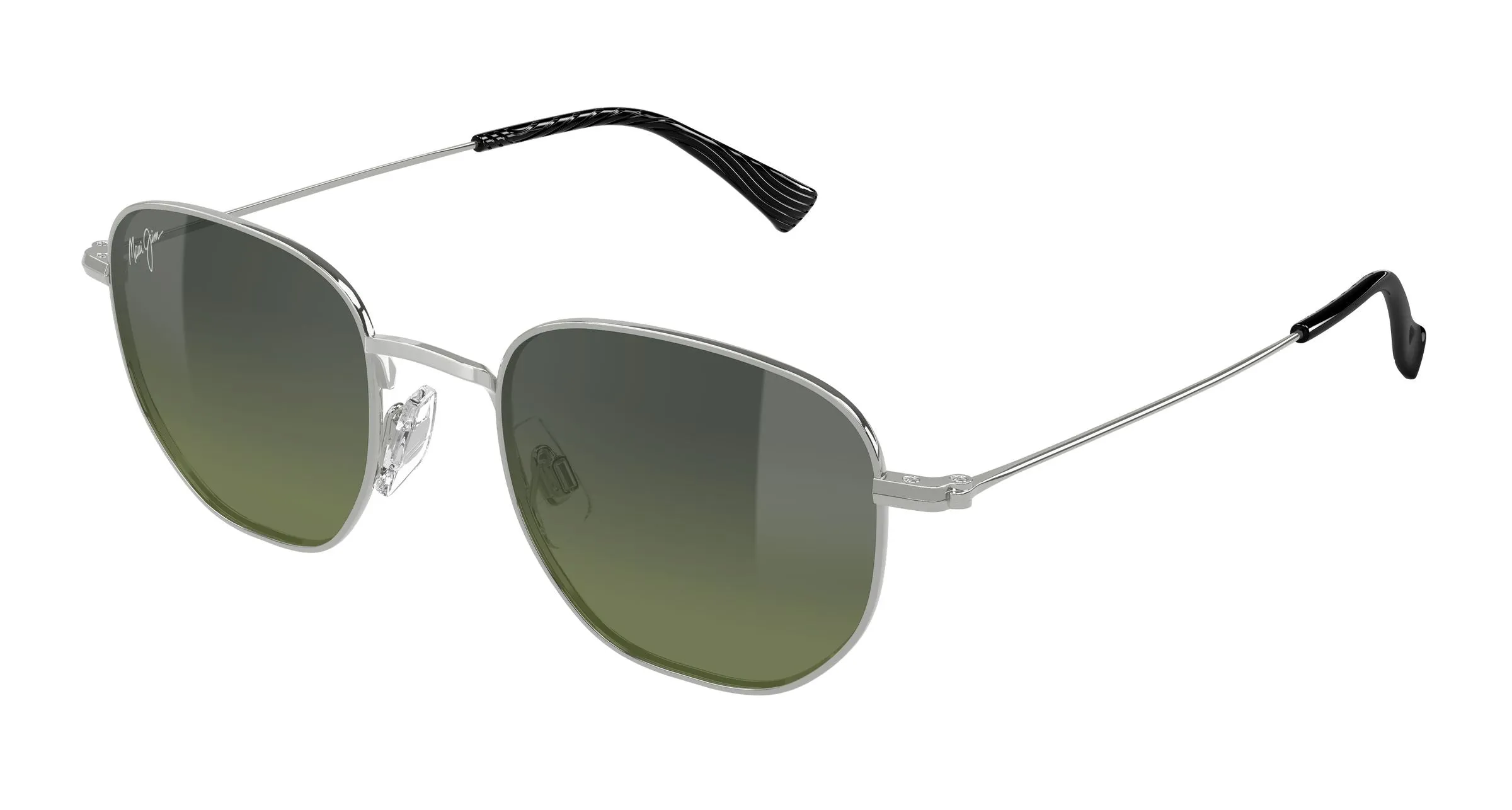 Maui Jim MJ0366S 004 Occhiali da sole Metallo Argento Verde Squadrata - immagine 1