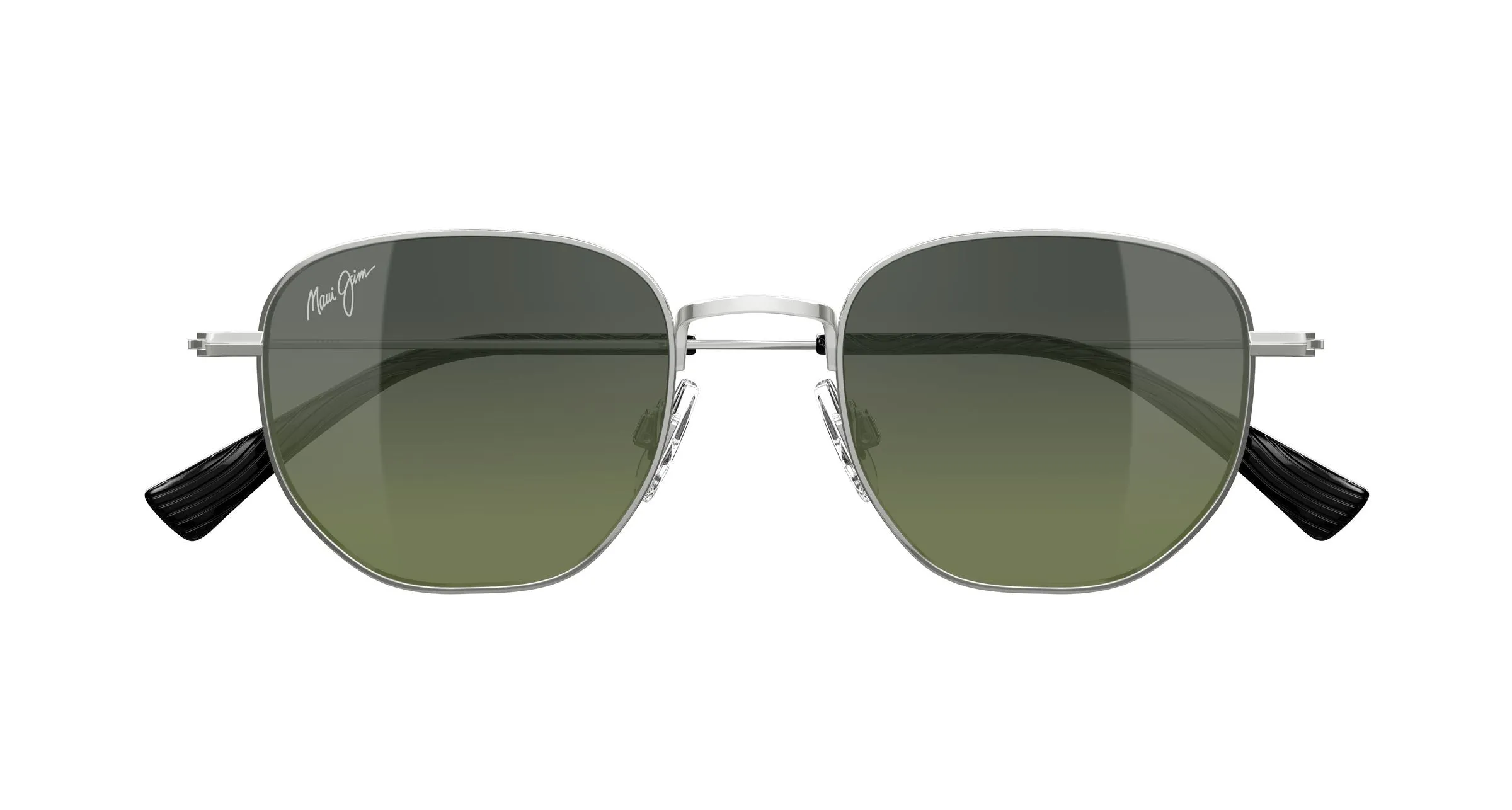 Maui Jim MJ0366S 004 Occhiali da sole Metallo Argento Verde Squadrata - immagine 2