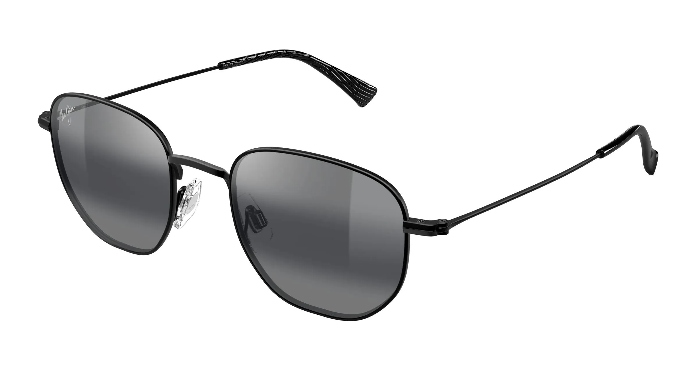 Maui Jim MJ0366S 001 Occhiali da sole Metallo Nero Grigio Squadrata - immagine 1