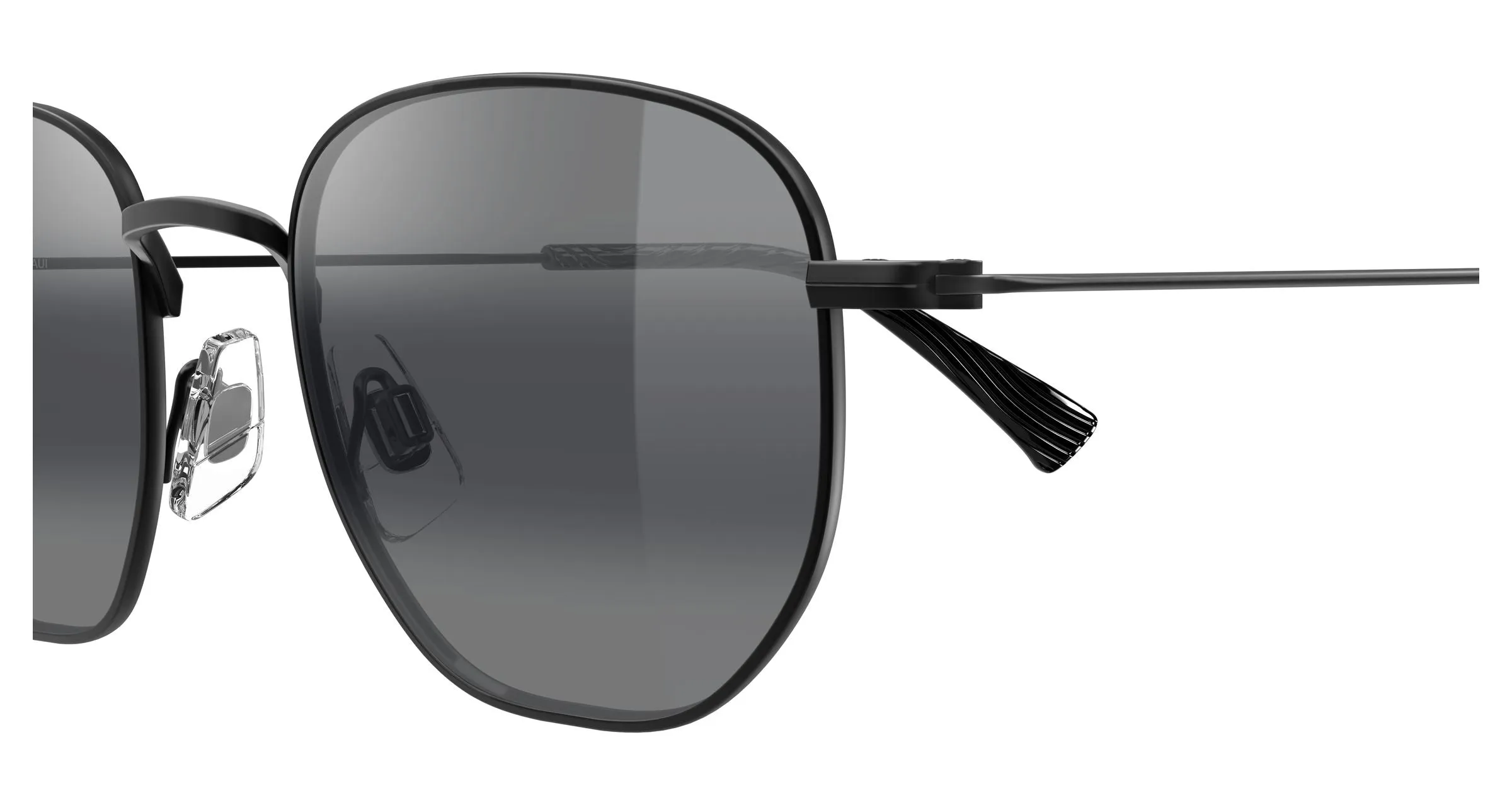 Maui Jim MJ0366S 001 Occhiali da sole Metallo Nero Grigio Squadrata - immagine 3