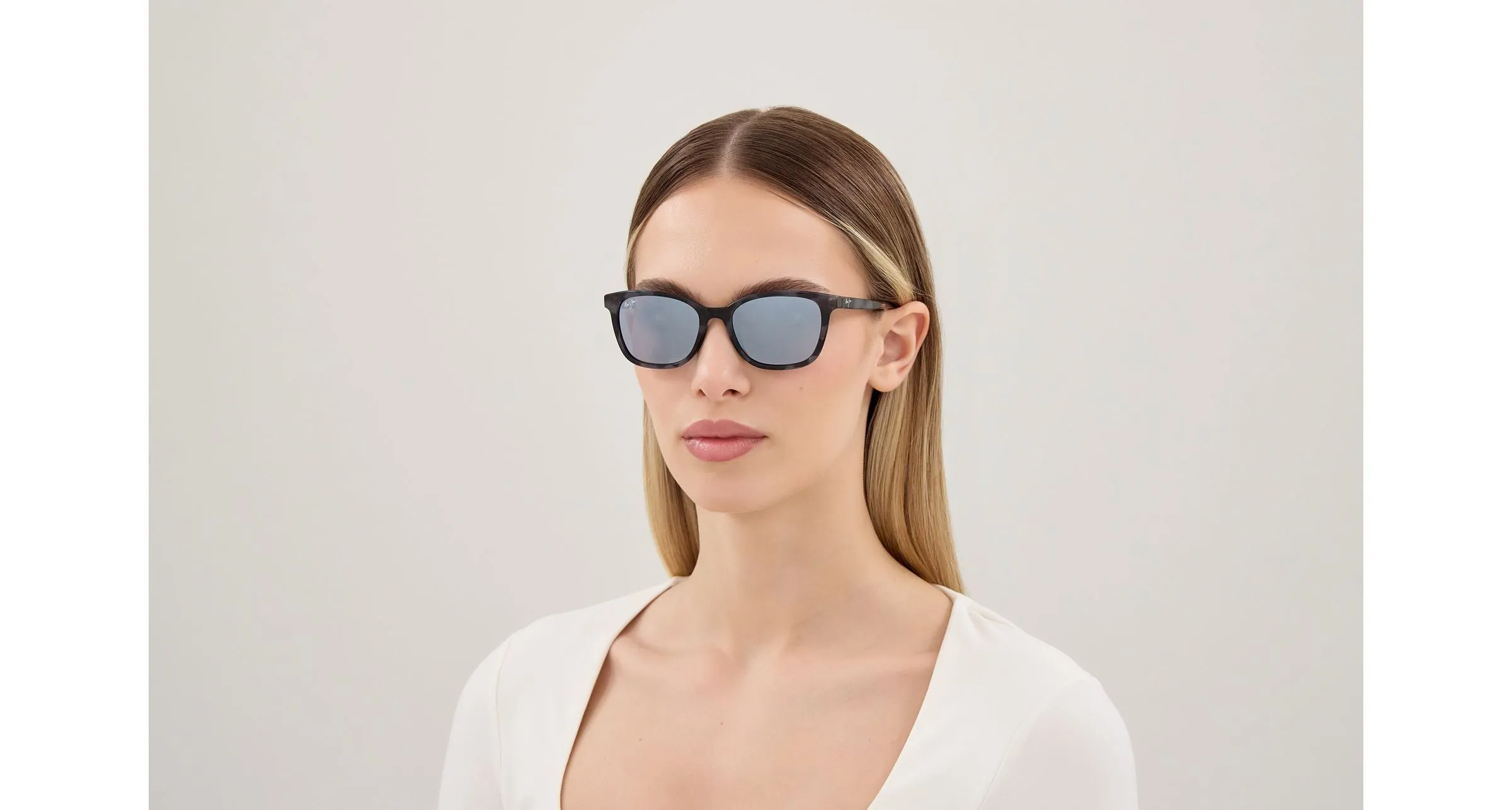 Maui Jim MJ0360S 003 Occhiali da sole Bio-iniettato Havana Argento Squadrata - immagine 4