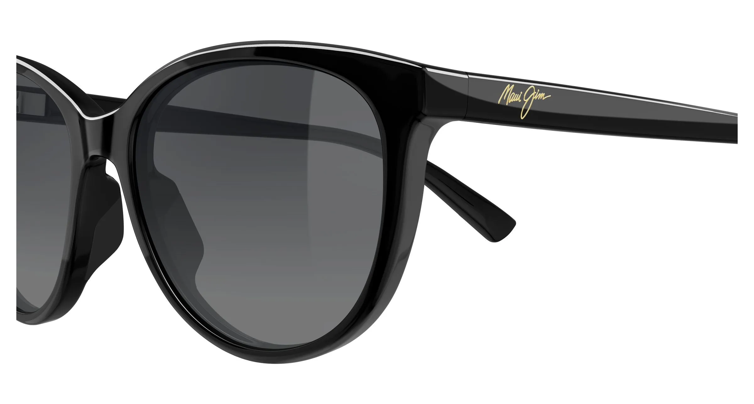 Maui Jim MJ0359S 001 Occhiali da sole Bio-iniettato Nero Grigio Cat Eye - immagine 3