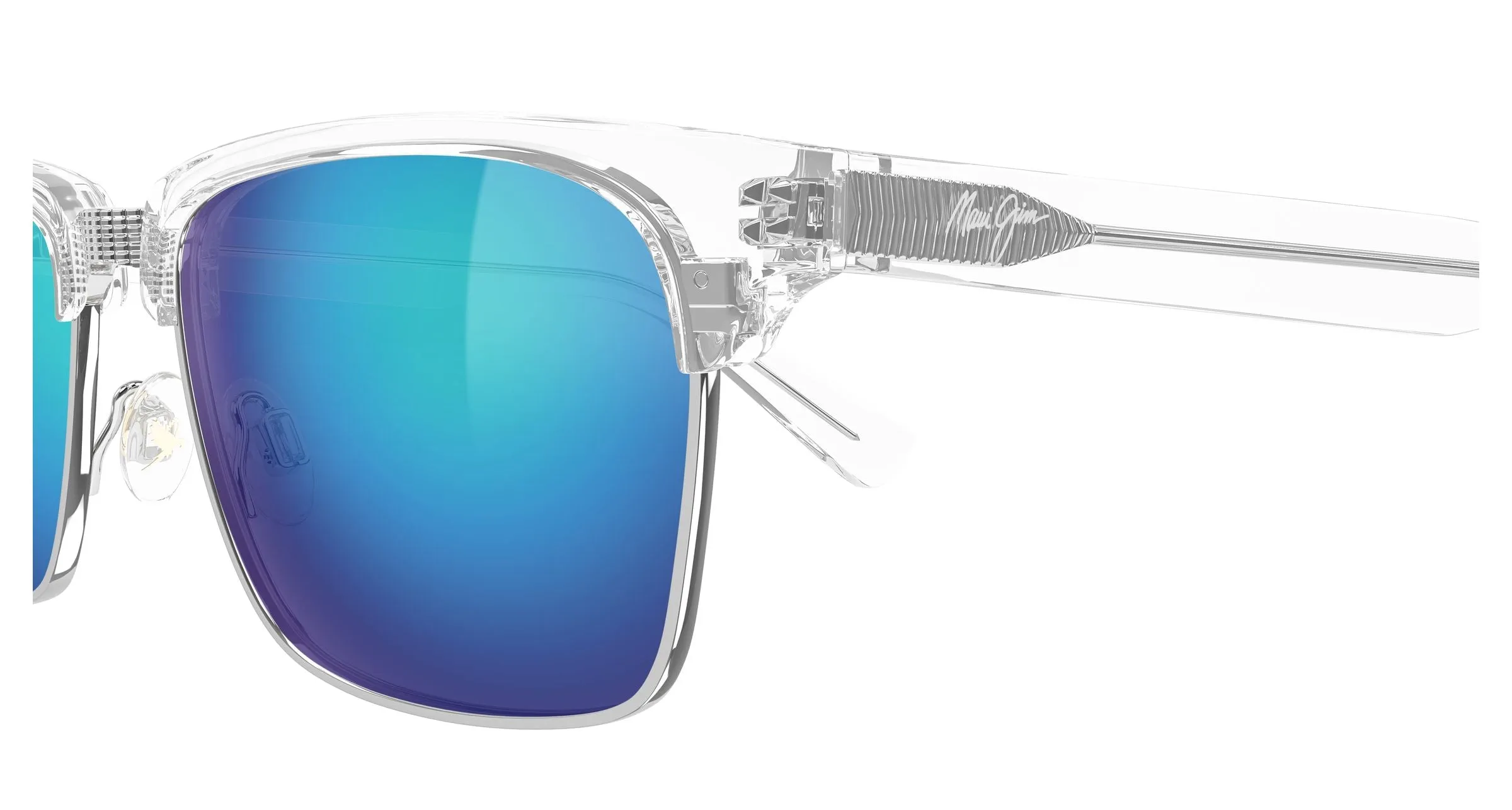 Maui Jim MJ0354S 002 Occhiali da sole Bio-iniettato Cristallo Blu Squadrata - immagine 3