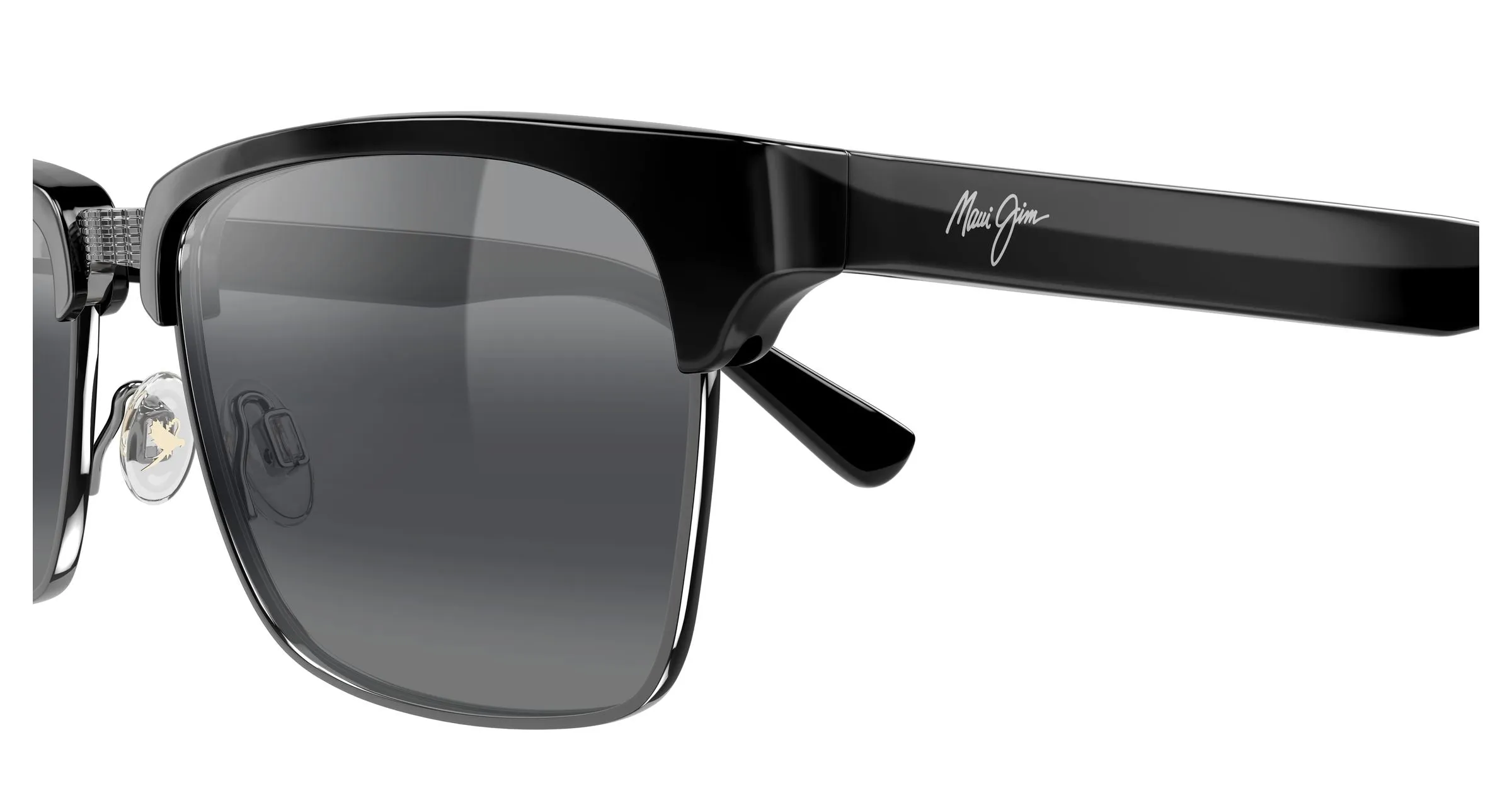 Maui Jim MJ0354S 001 Occhiali da sole Bio-iniettato Nero Grigio Squadrata - immagine 3