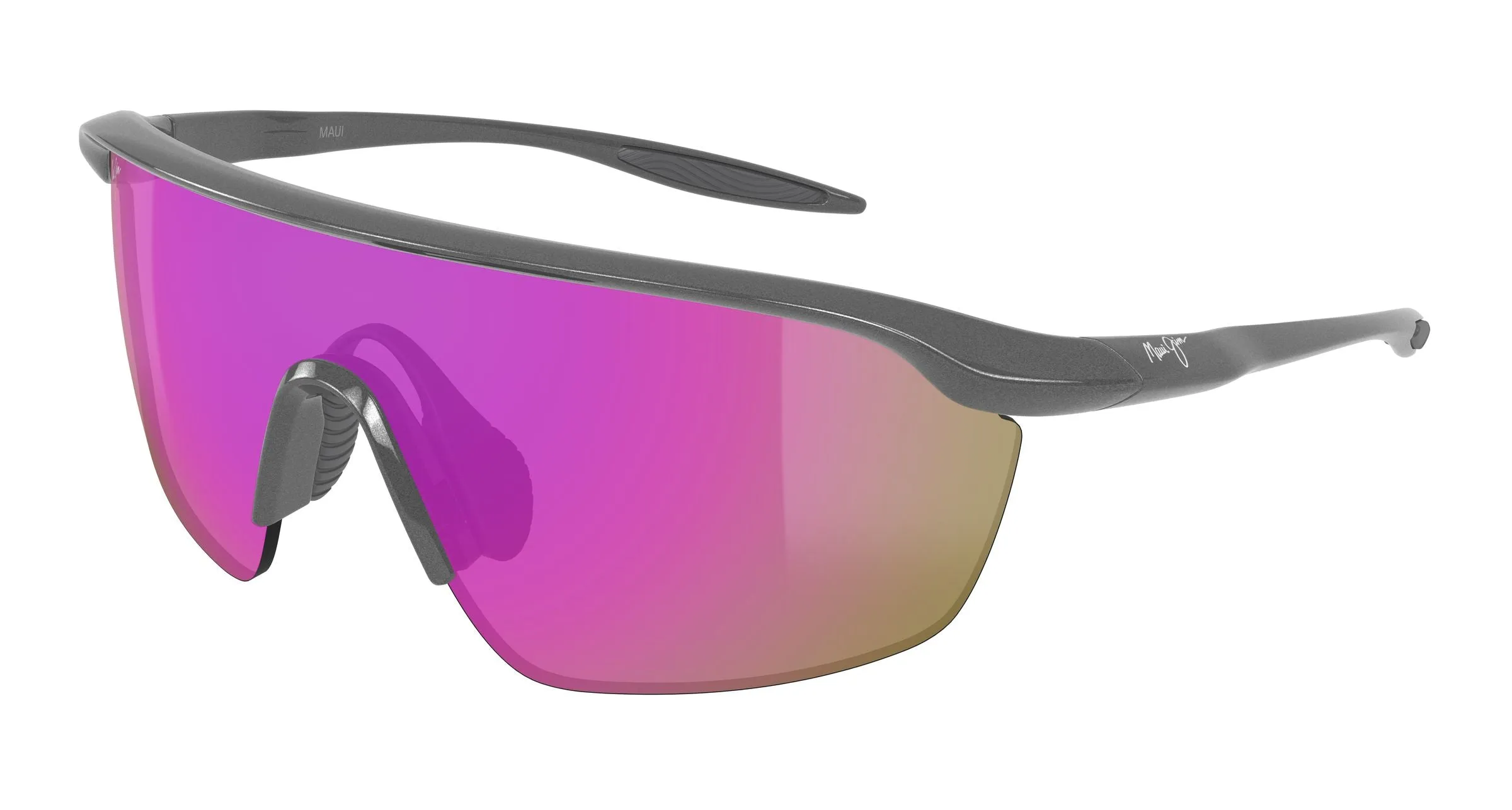 Maui Jim MJ0348SA 007 Occhiali da sole Bio-iniettato Argento Viola Avvolgente - immagine 1