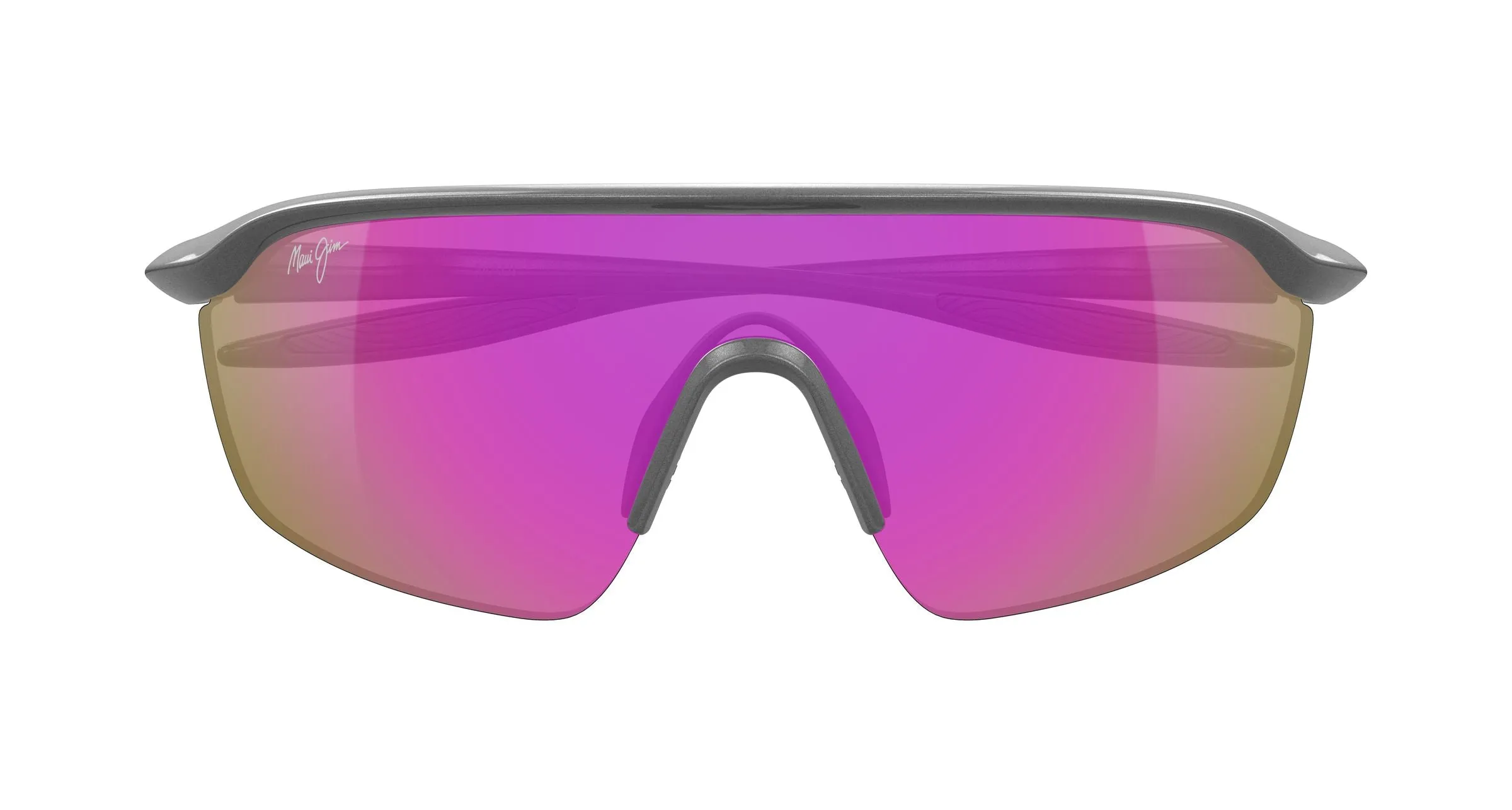 Maui Jim MJ0348SA 007 Occhiali da sole Bio-iniettato Argento Viola Avvolgente - immagine 2