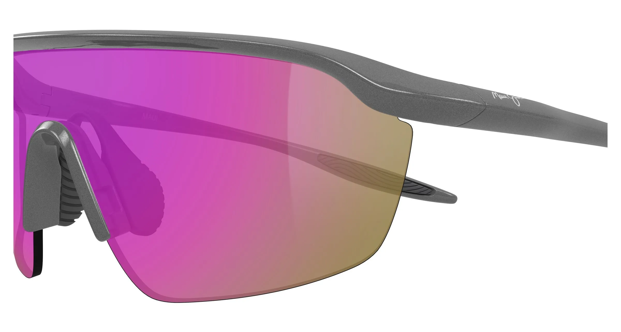 Maui Jim MJ0348SA 007 Occhiali da sole Bio-iniettato Argento Viola Avvolgente - immagine 3