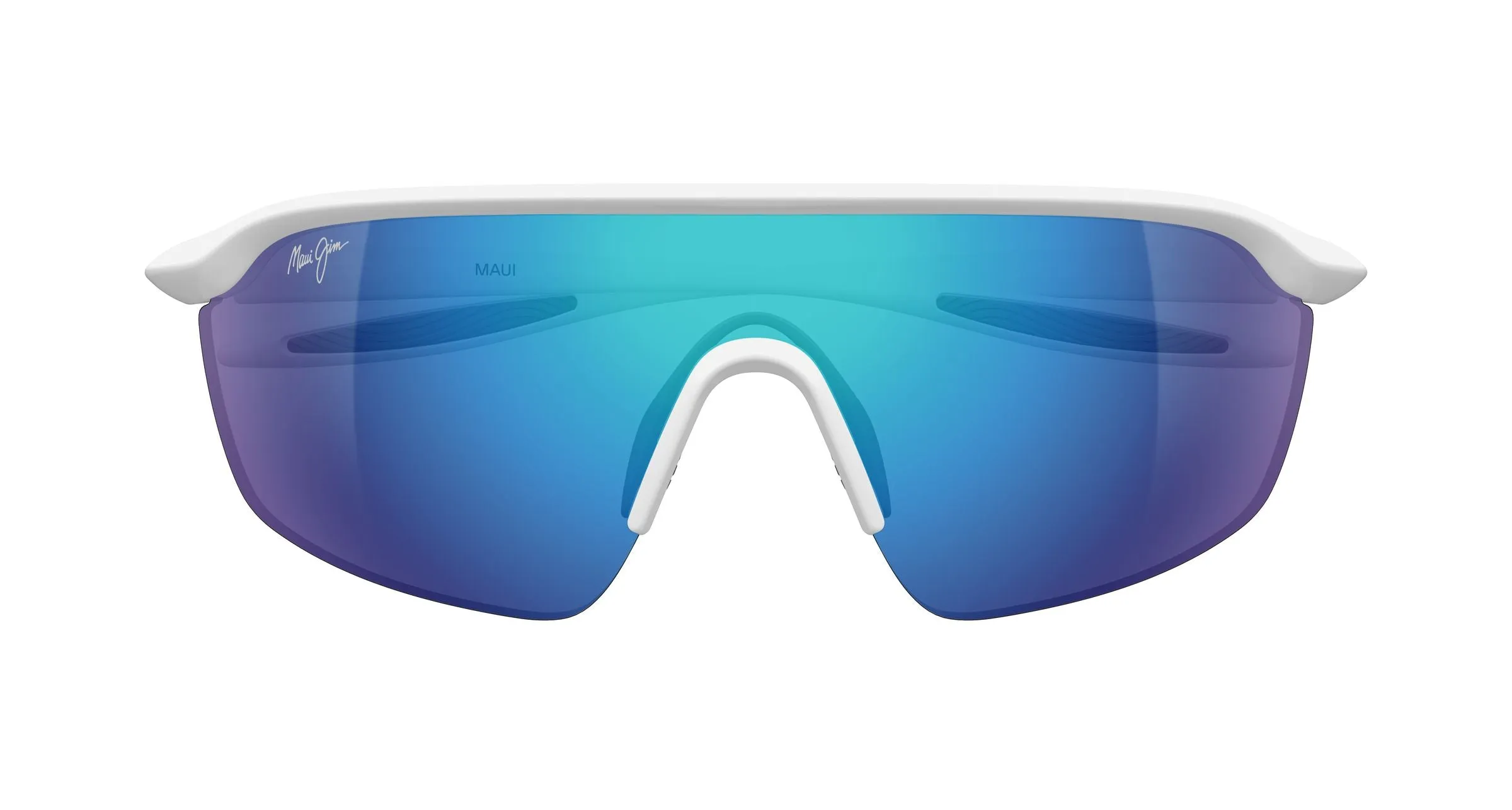 Maui Jim MJ0348SA 006 Occhiali da sole Bio-iniettato Bianco Blu Avvolgente - immagine 2