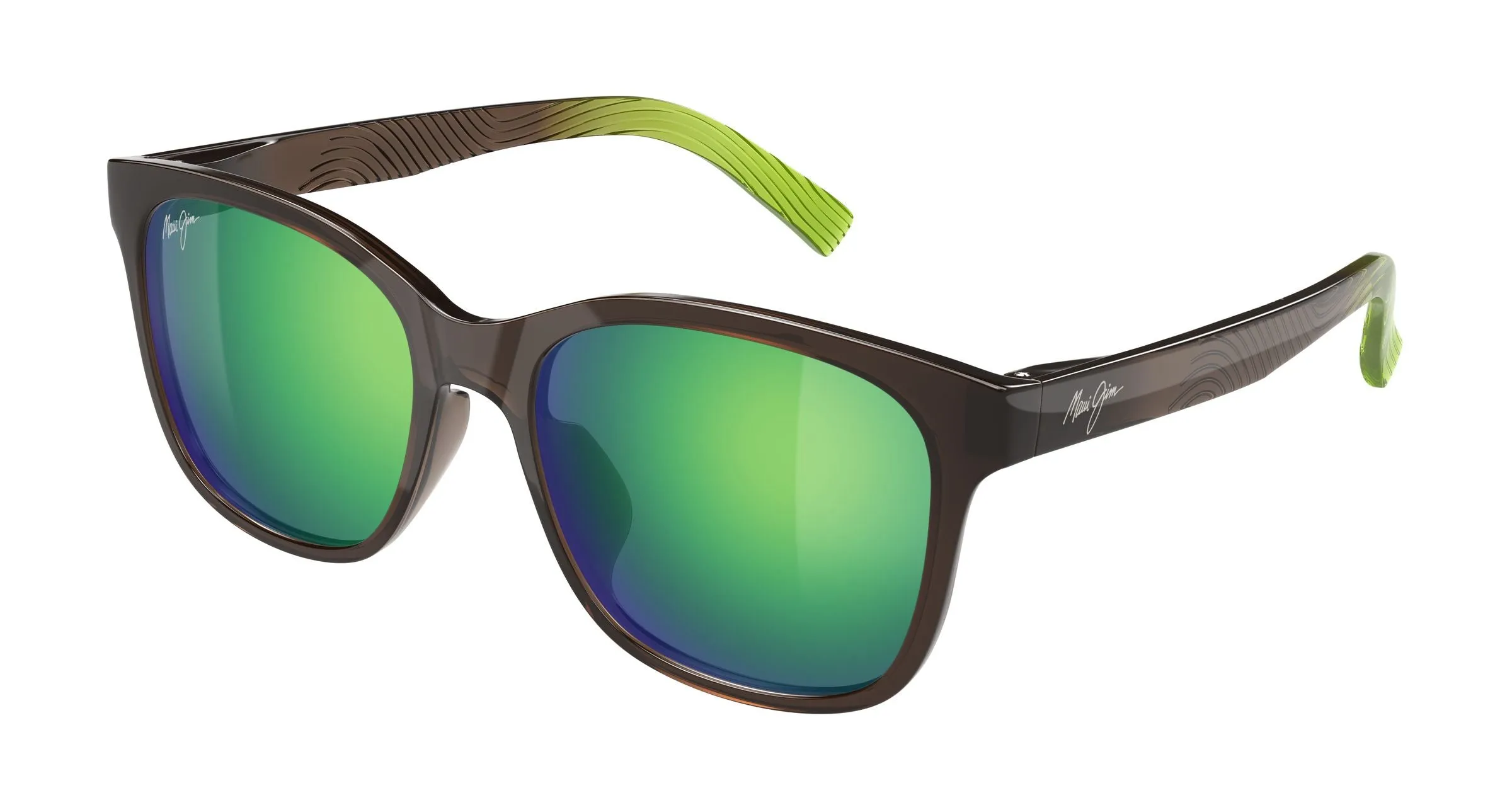 Maui Jim MJ0346SA 004 Occhiali da sole Bio-iniettato Grigio Verde Squadrata - immagine 1