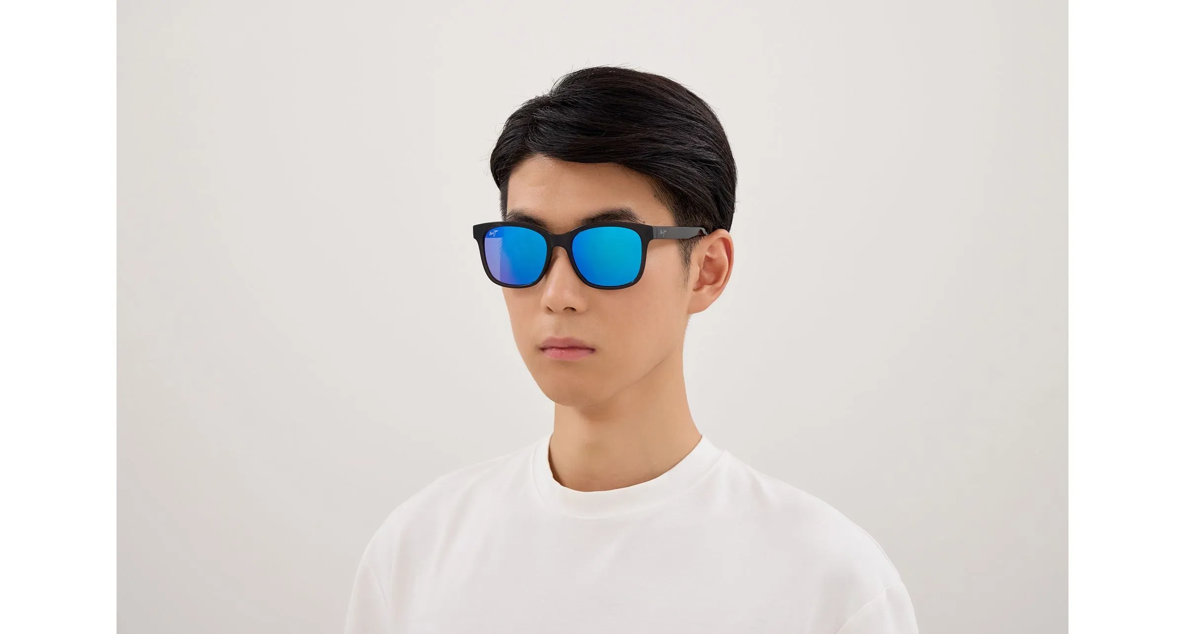 Maui Jim MJ0346SA 002 Occhiali da sole Bio-iniettato Grigio Blu Squadrata - immagine 4