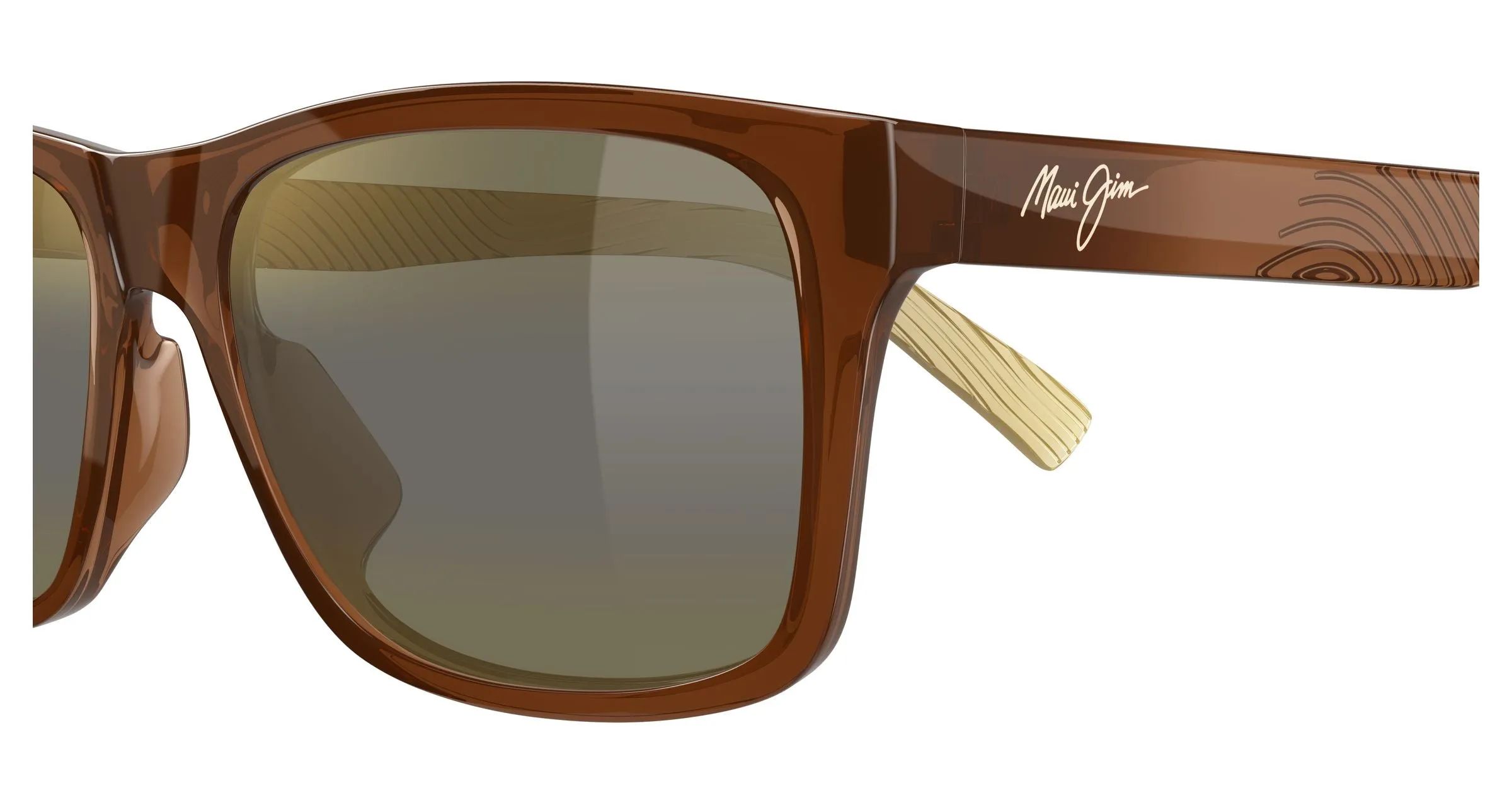 Maui Jim MJ0345S 003 Occhiali da sole Bio-iniettato Marrone Bronzo Squadrata - immagine 3