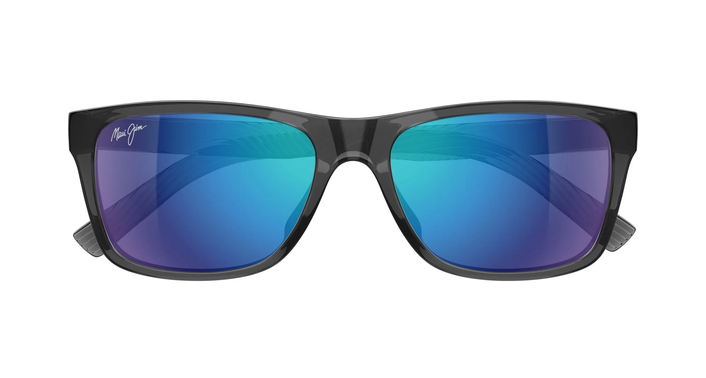 Maui Jim MJ0345S 002 Occhiali da sole Bio-iniettato Grigio Blu Squadrata - immagine 2