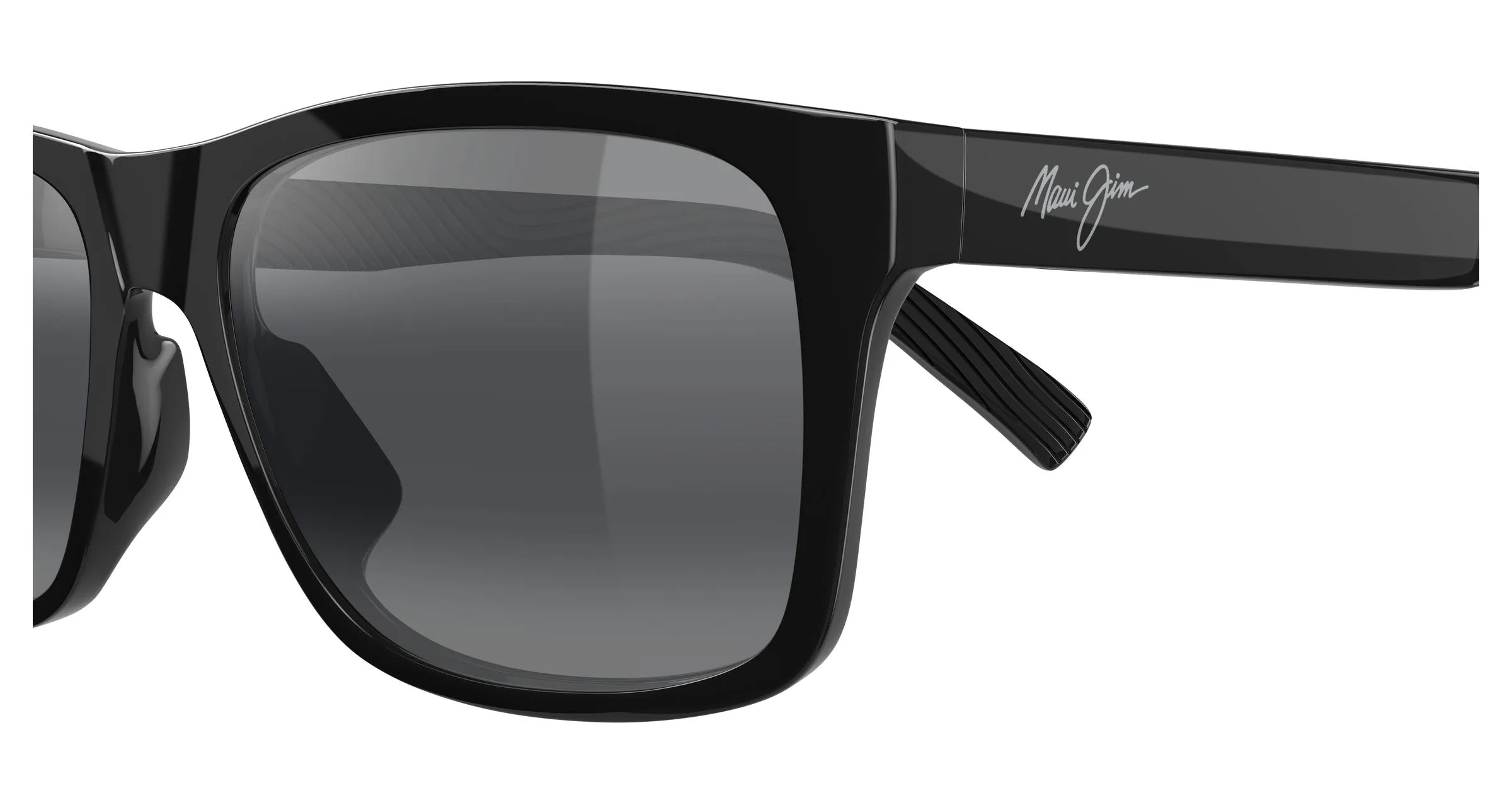 Maui Jim MJ0345S 001 Occhiali da sole Bio-iniettato Nero Grigio Squadrata - immagine 3