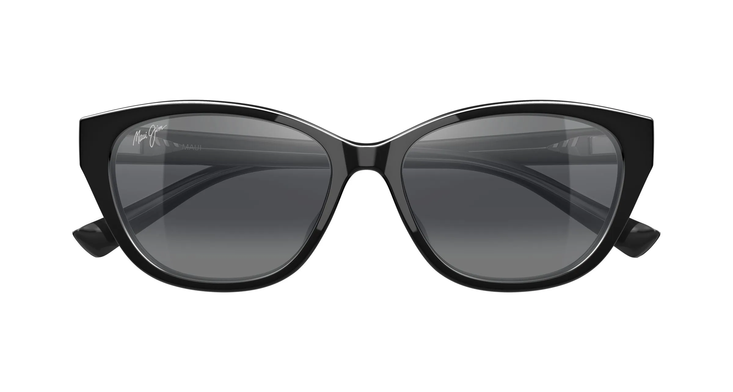 Maui Jim MJ0344S 001 Occhiali da sole Bio-iniettato Nero Grigio Cat Eye - immagine 2