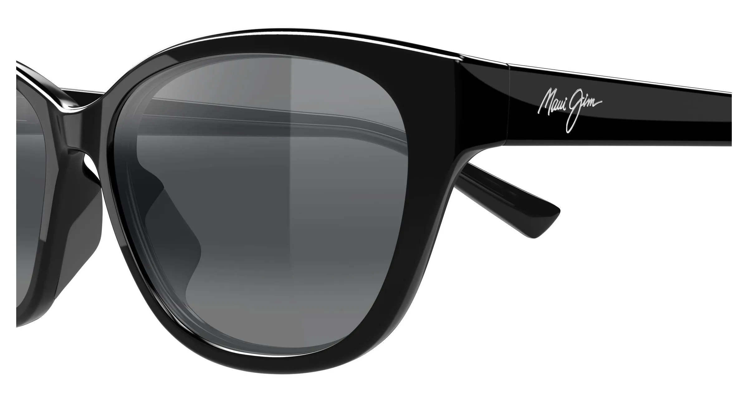Maui Jim MJ0344S 001 Occhiali da sole Bio-iniettato Nero Grigio Cat Eye - immagine 3