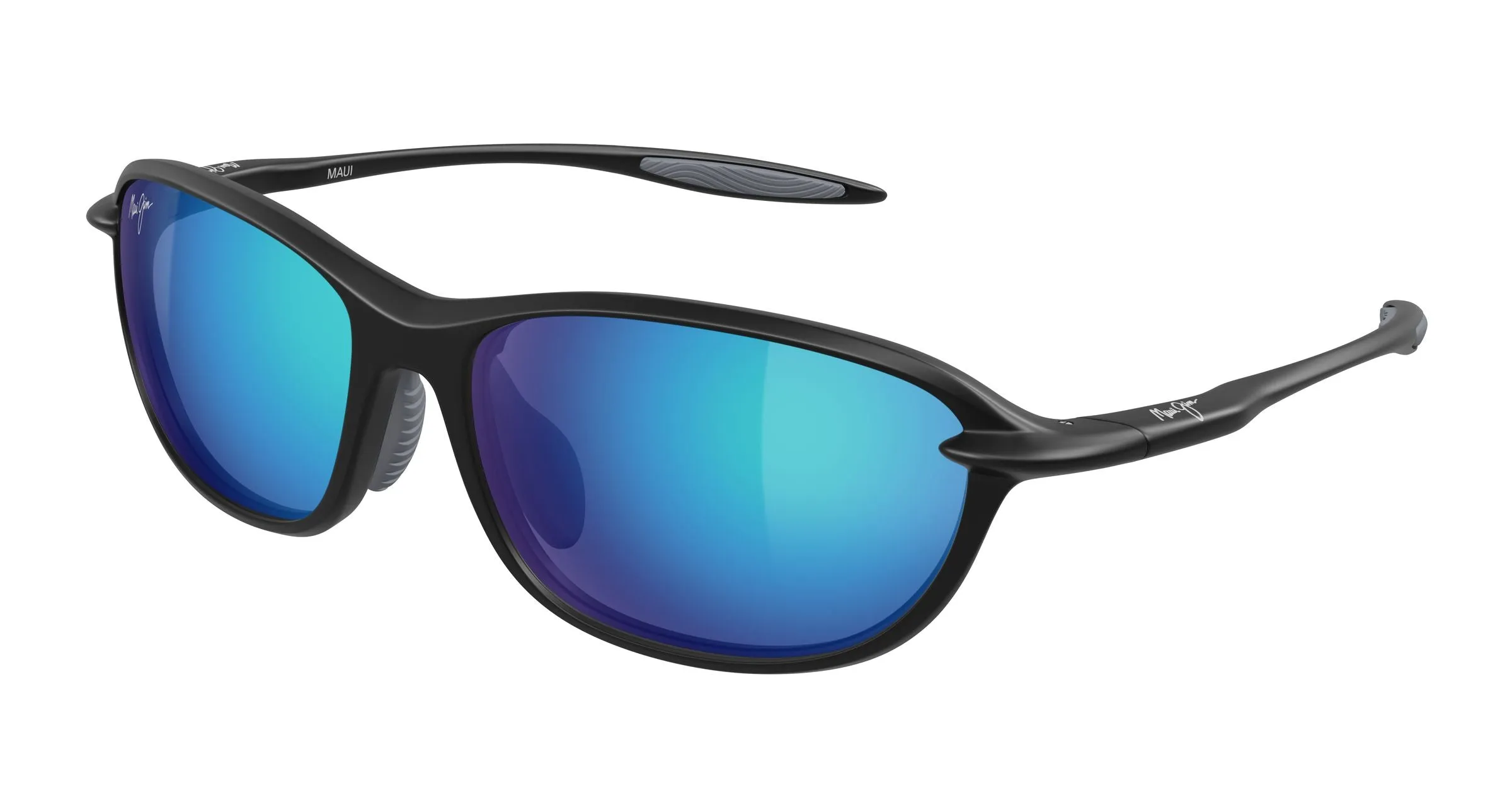 Maui Jim MJ0340SA 002 Occhiali da sole Bio-iniettato Nero Blu Geometrica - immagine 1