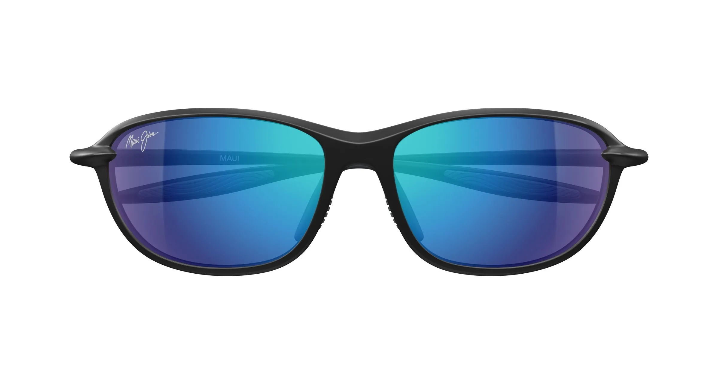 Maui Jim MJ0340SA 002 Occhiali da sole Bio-iniettato Nero Blu Geometrica - immagine 2