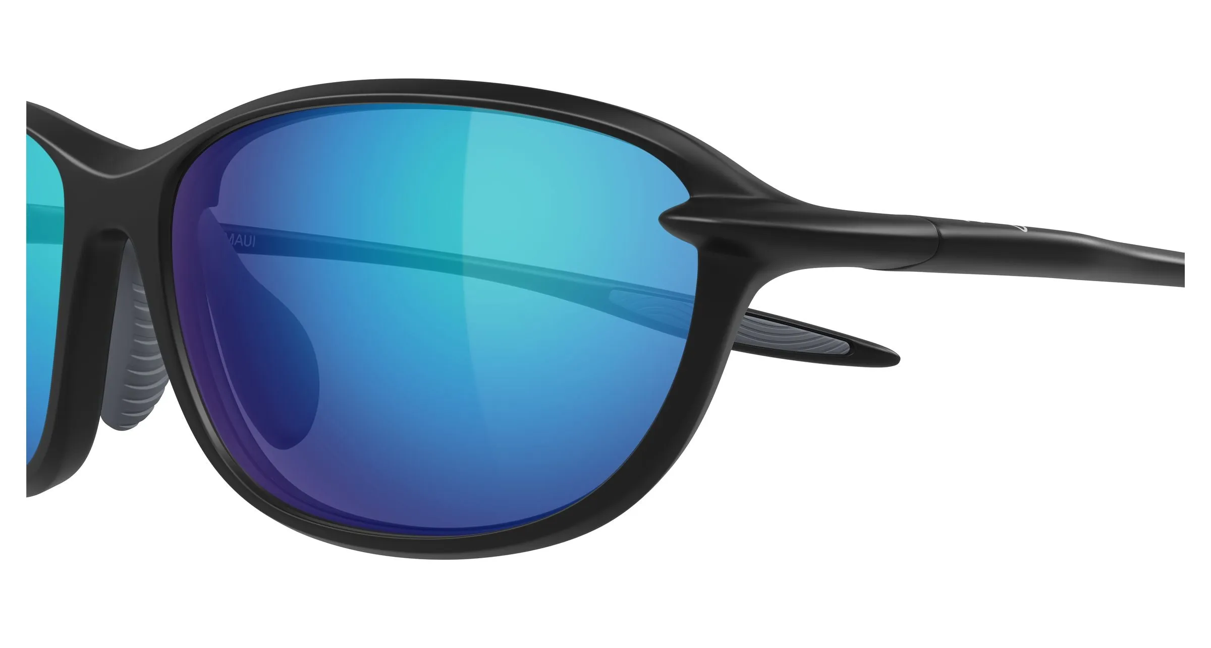 Maui Jim MJ0340SA 002 Occhiali da sole Bio-iniettato Nero Blu Geometrica - immagine 3