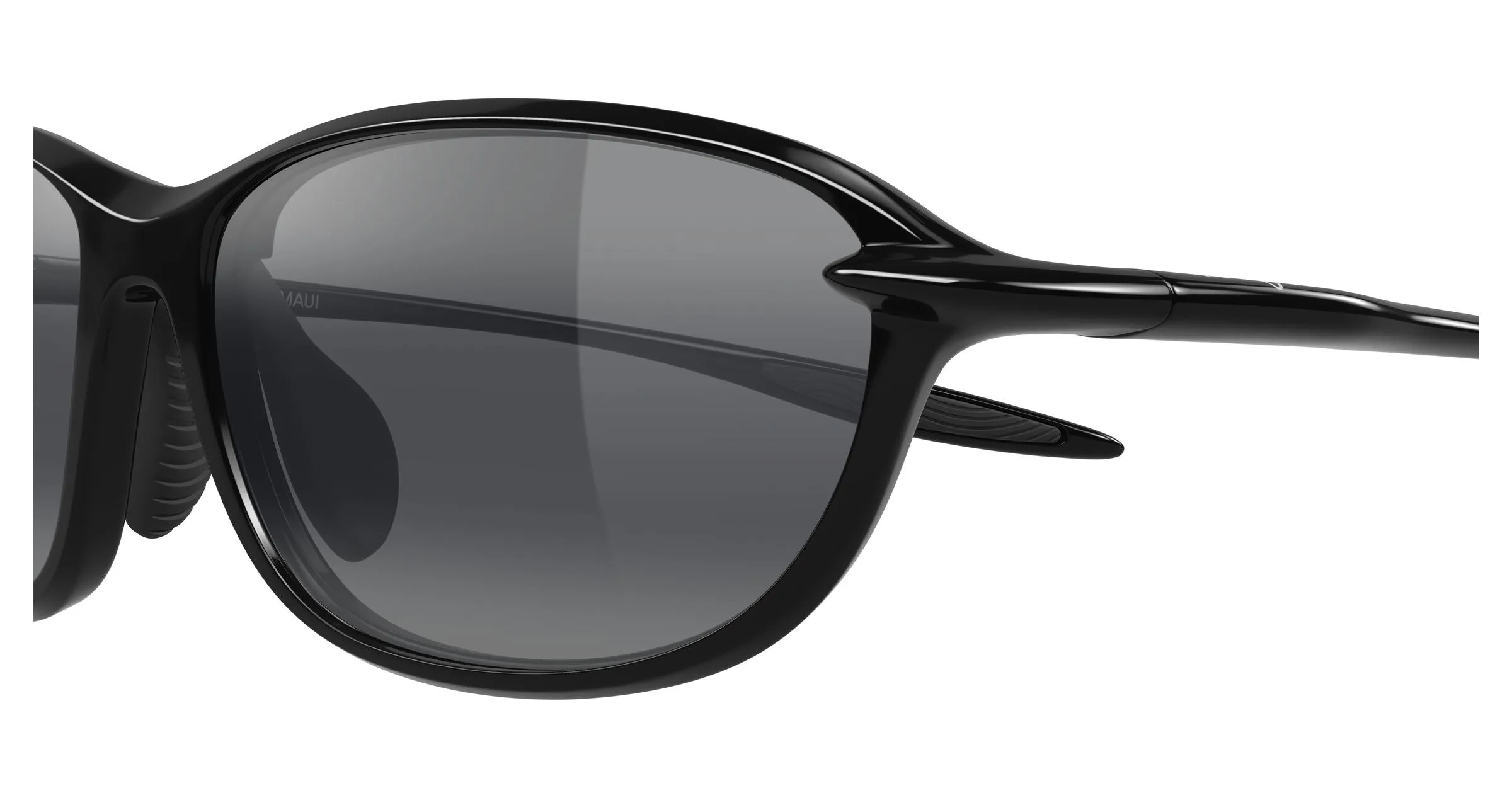 Maui Jim MJ0340SA 001 Occhiali da sole Bio-iniettato Nero Grigio Geometrica - immagine 3
