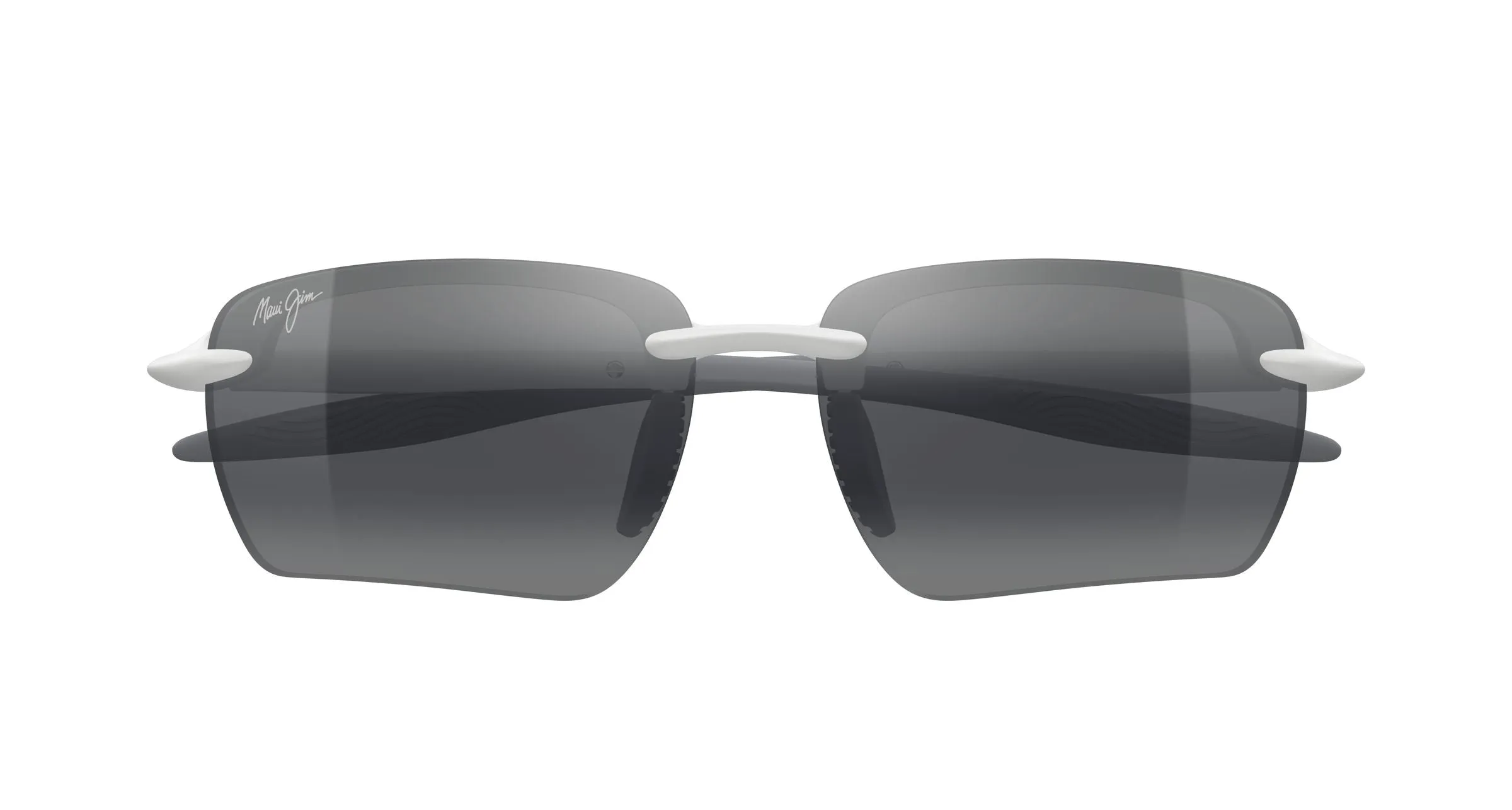 Maui Jim MJ0337SA 002 Occhiali da sole Bio-iniettato Bianco Grigio Geometrica - immagine 2