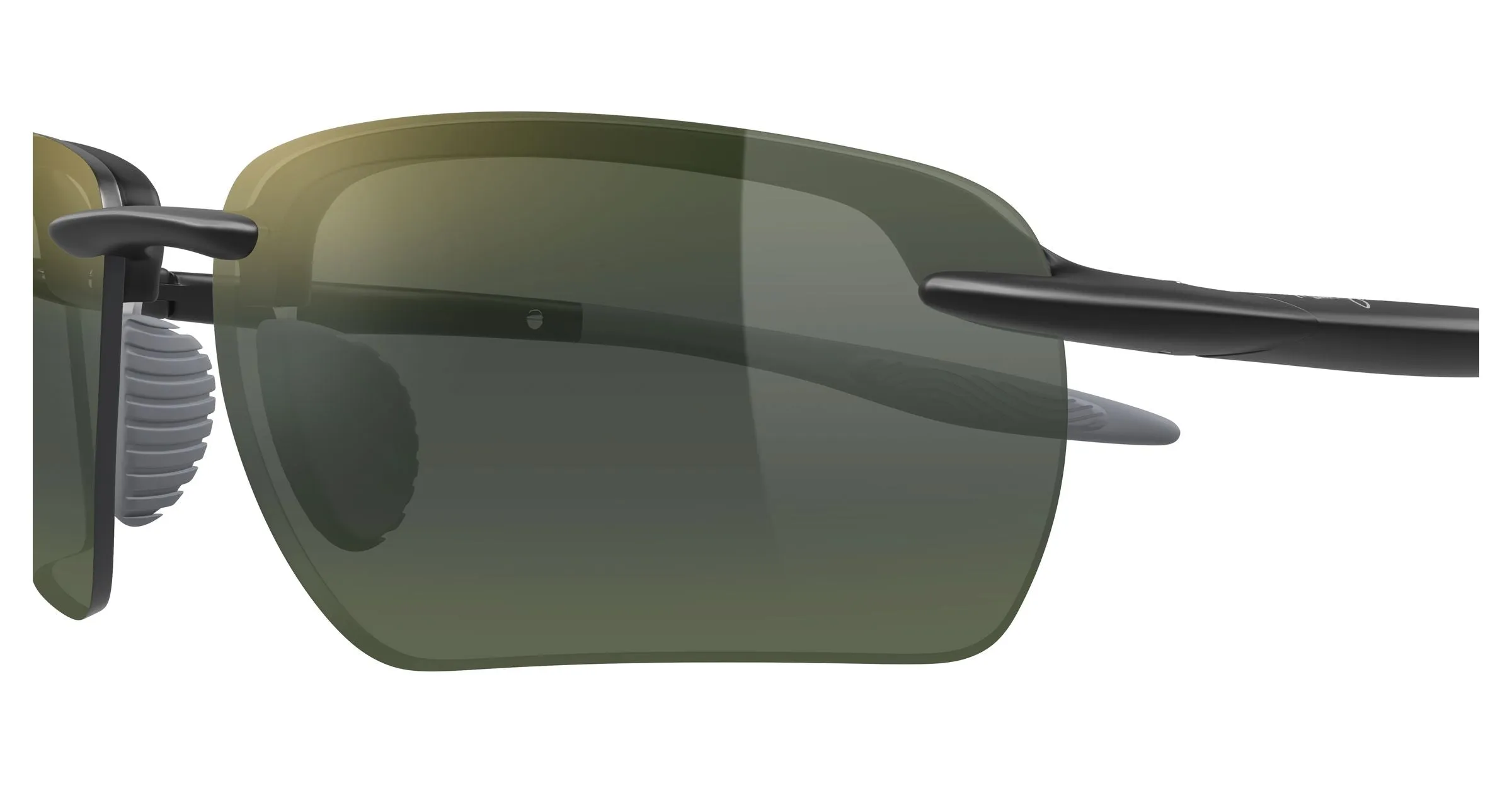 Maui Jim MJ0336S 001 Occhiali da sole Bio-iniettato Nero Verde Geometrica - immagine 3