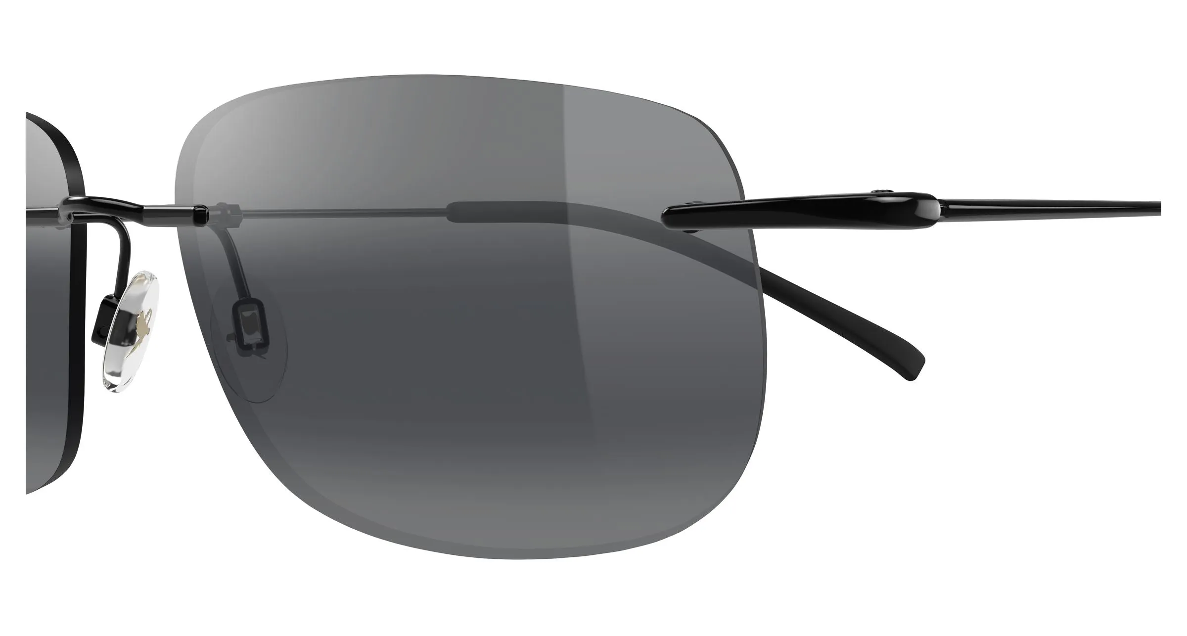 Maui Jim MJ0334S 001 Occhiali da sole Metallo Nero Grigio Squadrata - immagine 3