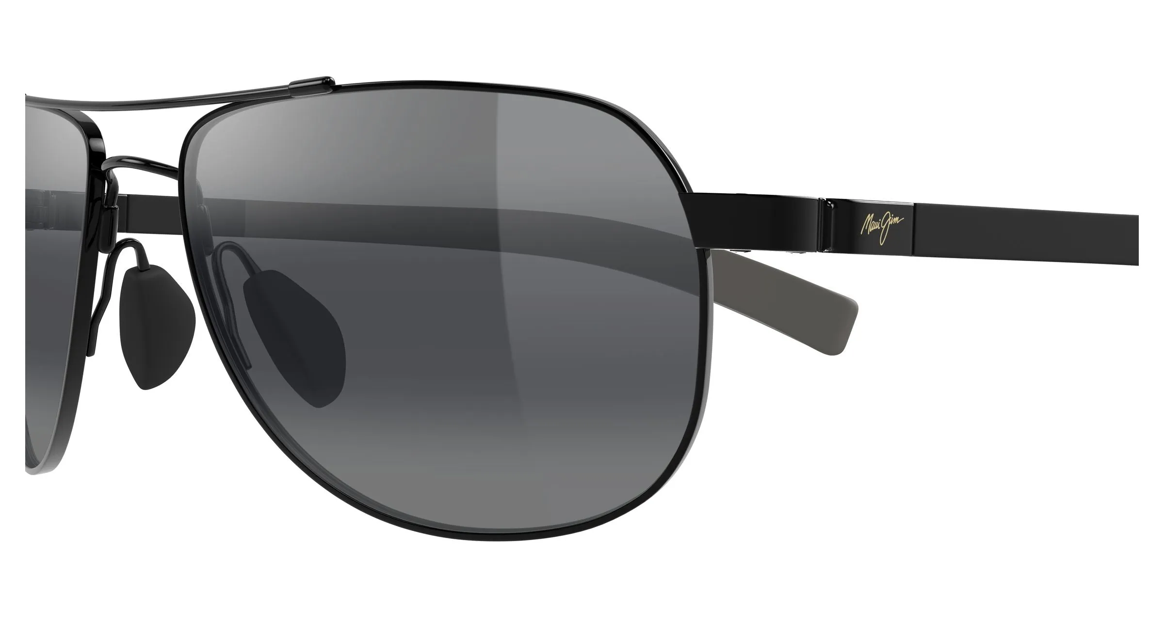Maui Jim MJ0327S 002 Occhiali da sole Nero Grigio Squadrata - immagine 3