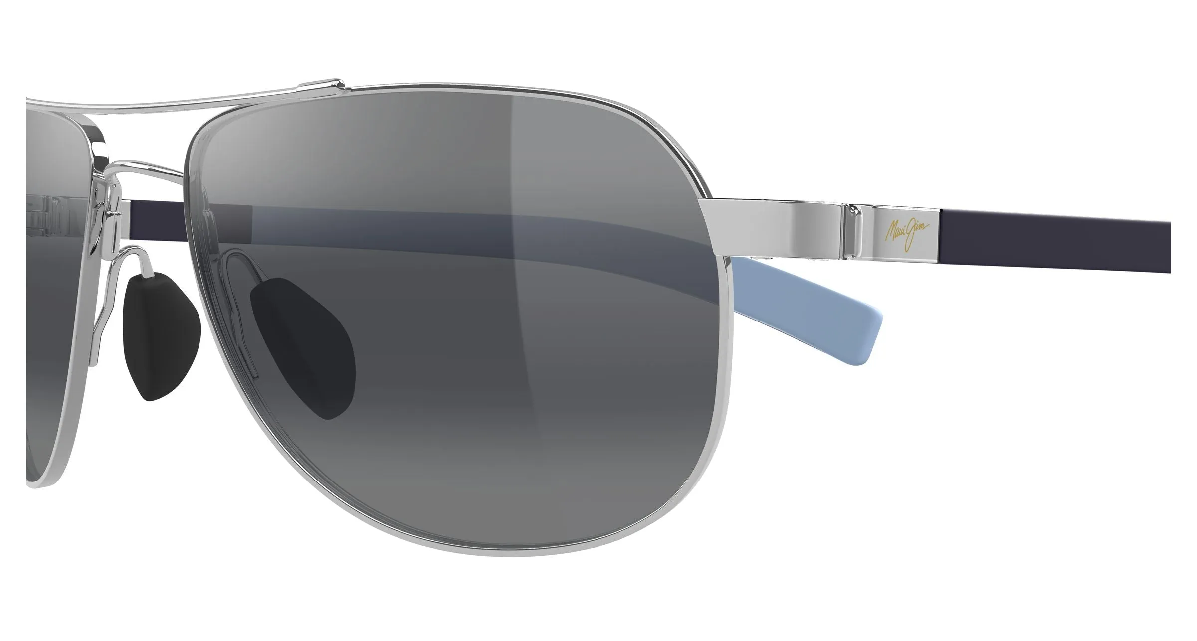 Maui Jim MJ0327S 001 Occhiali da sole Argento Grigio Squadrata - immagine 3