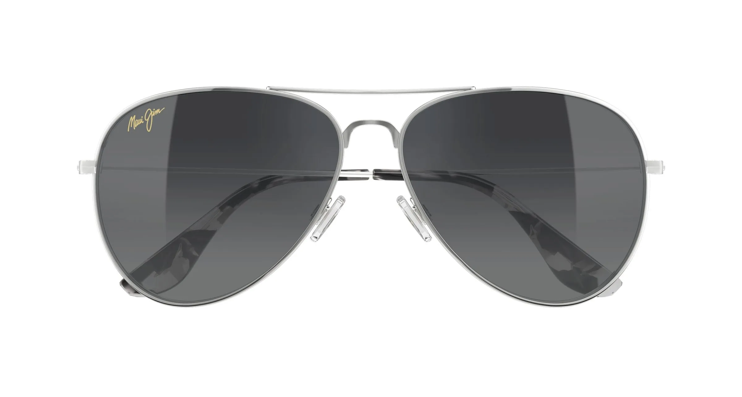 Maui Jim MJ0264S 004 Occhiali da sole Titanio Argento Grigio Pilot - immagine 2