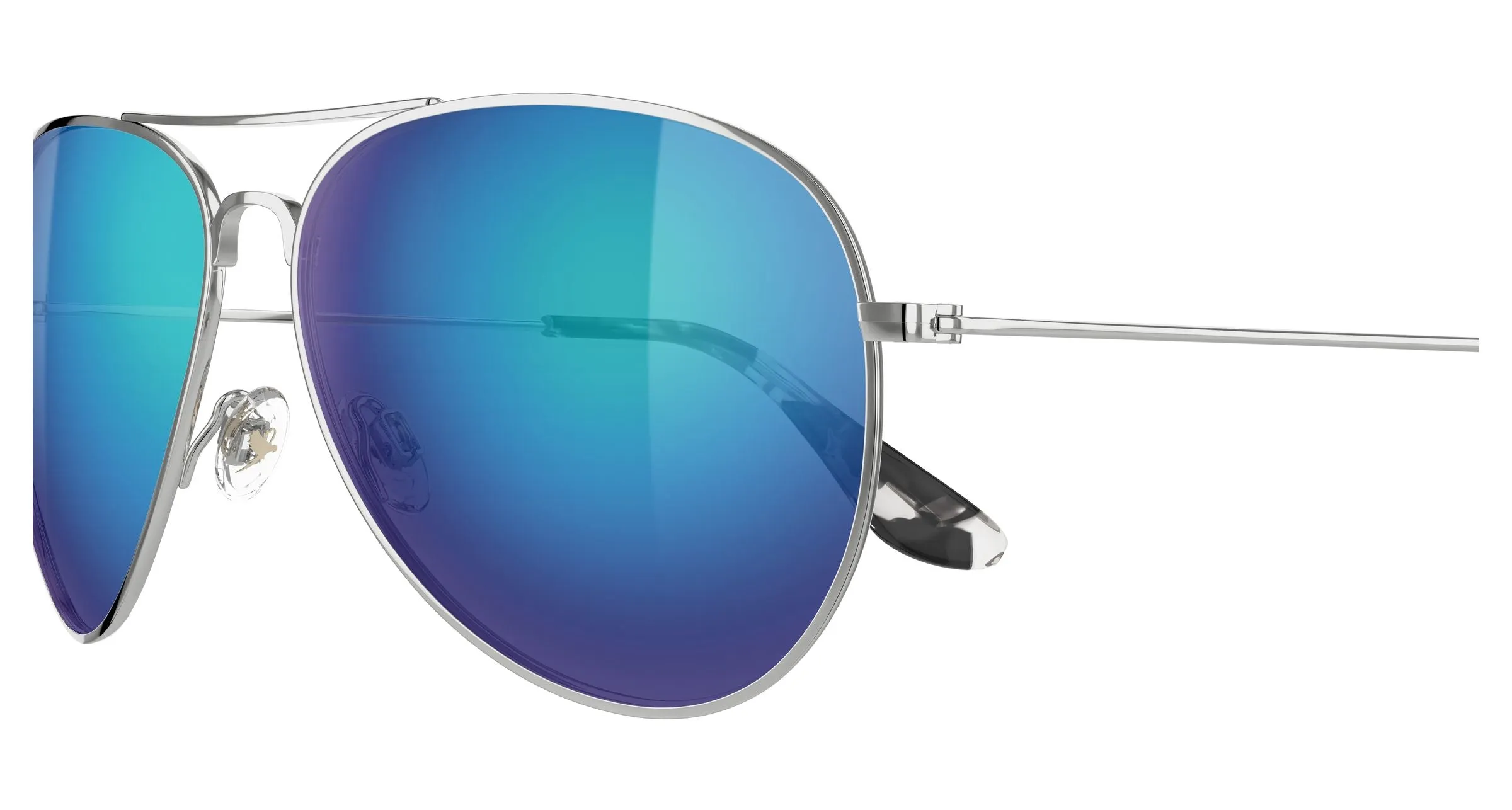 Maui Jim MJ0264S 001 Occhiali da sole Titanio Argento Blu Pilot - immagine 3