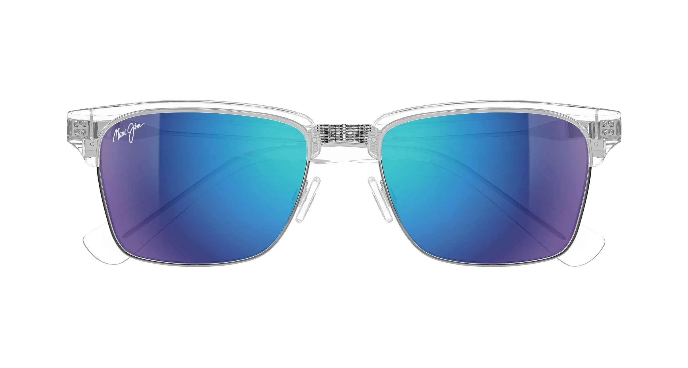 Maui Jim MJ0257S 003 Occhiali da sole Metallo Cristallo Blu Squadrata - immagine 2