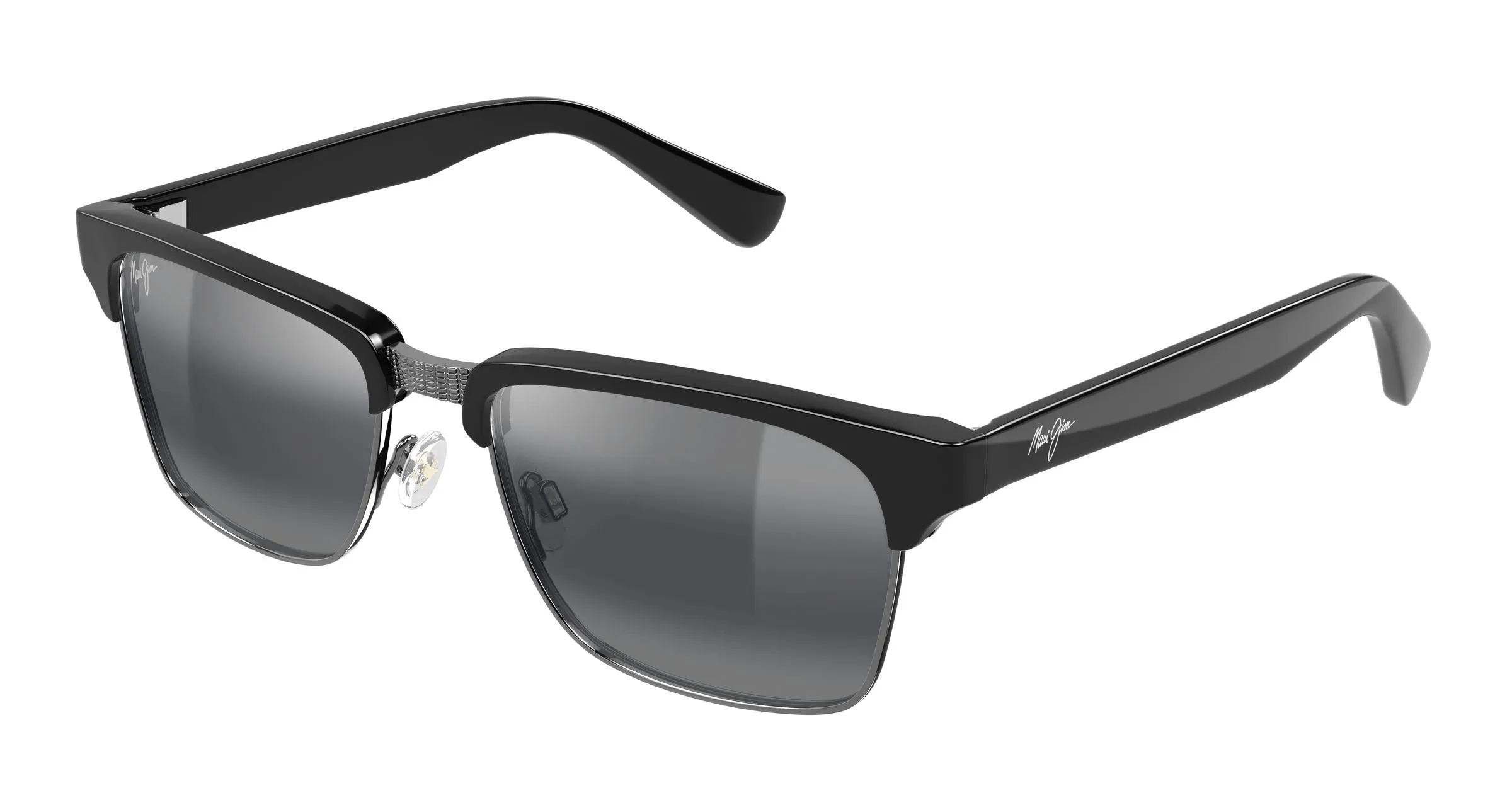 Maui Jim MJ0257S 001 Occhiali da sole Metallo Nero Grigio Squadrata - immagine 1