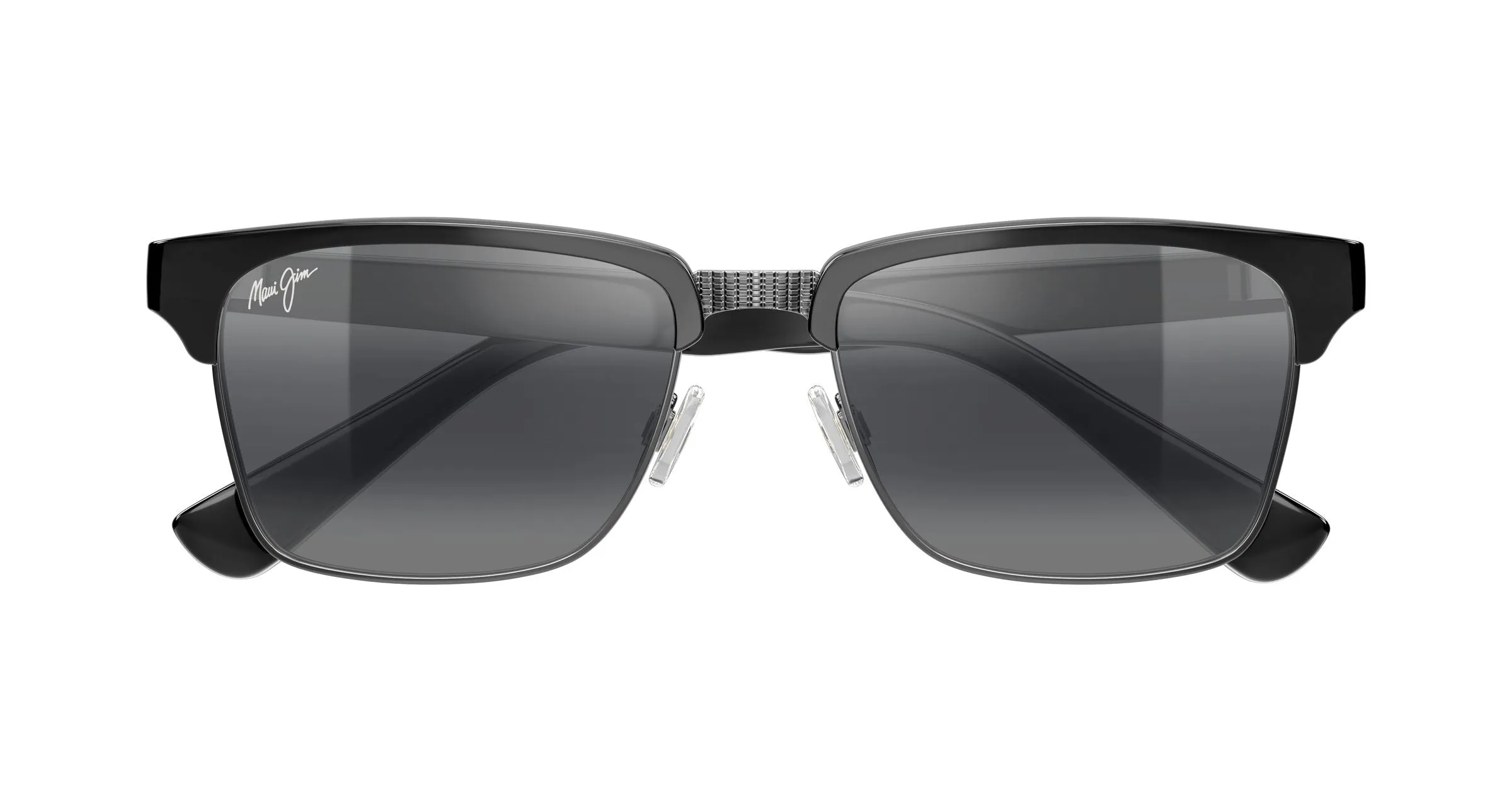 Maui Jim MJ0257S 001 Occhiali da sole Metallo Nero Grigio Squadrata - immagine 2